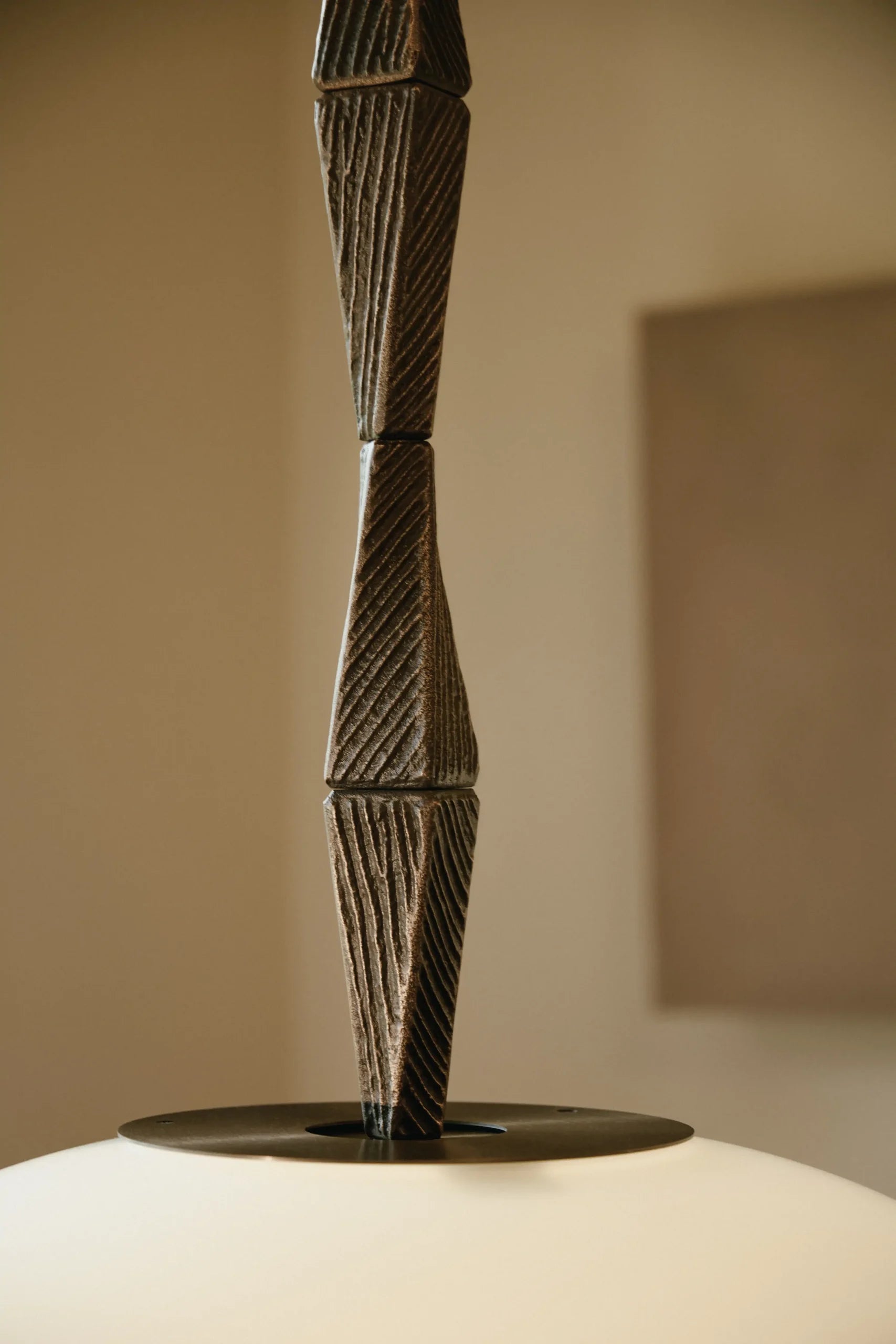 CTO Lighting - Jules Pendant Light - Cast Bronze Elements With Matt Opal Glass - EB London