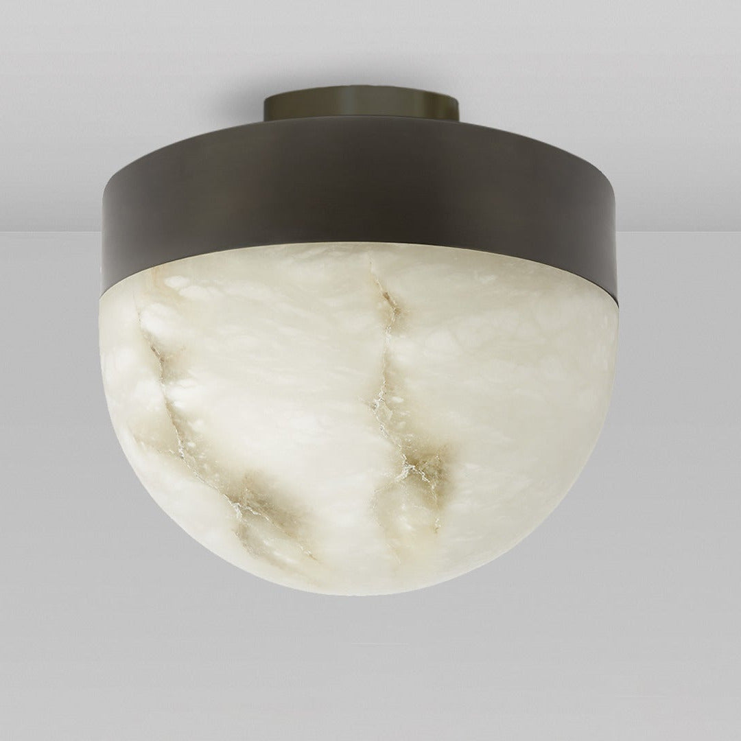 CTO Lighting - Lucid Ceiling Light - Honed Alabaster with Metal detailing - EB London