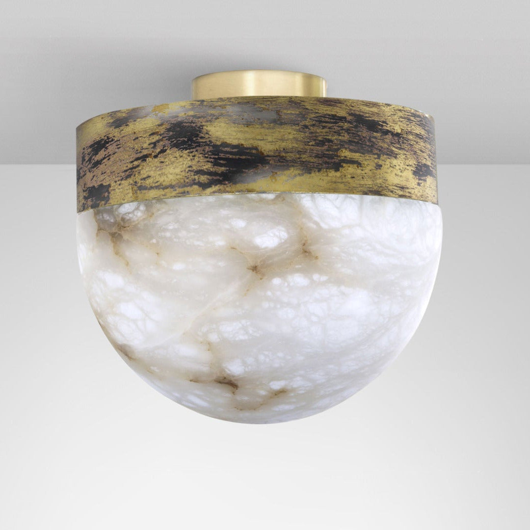 CTO Lighting - Lucid Ceiling Light - Honed Alabaster with Metal detailing - EB London