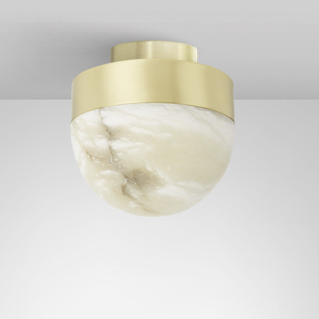 CTO Lighting - Lucid Ceiling Light - Honed Alabaster with Metal detailing - EB London