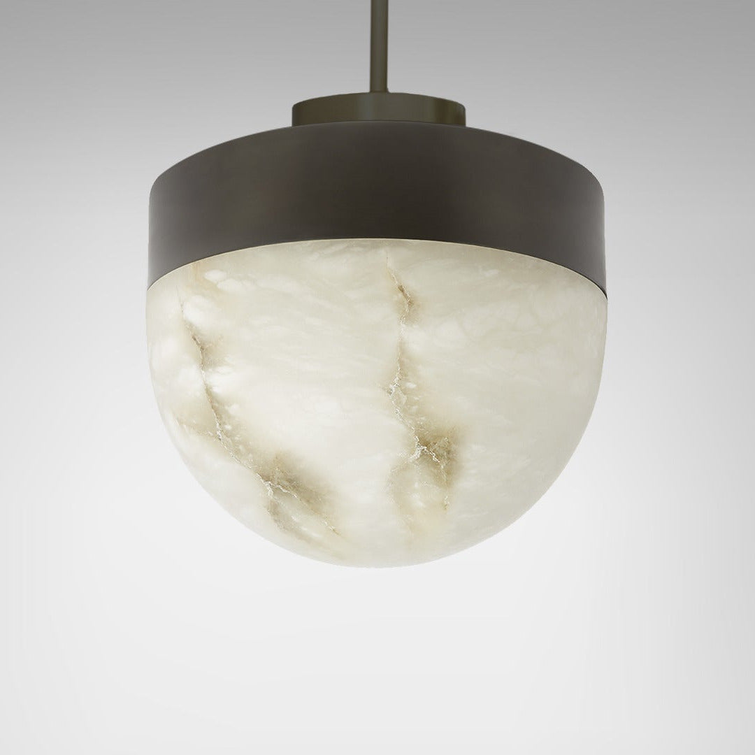 CTO Lighting - Lucid Pendant Light - Honed Alabaster with Metal detailing - EB London