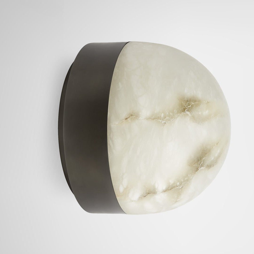 CTO Lighting - Lucid Wall Light - Honed Alabaster with Metal detailing – EB London