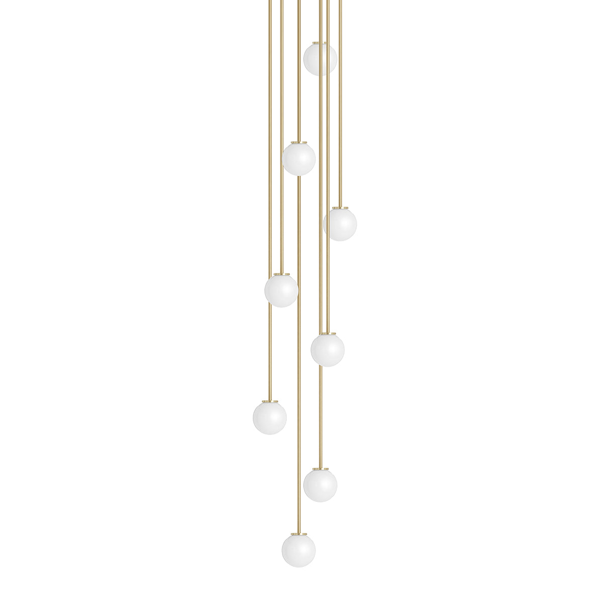 CTO Lighting - Mezzo Pendant Cluster Round Light - Opal Glass Shades with Antique Bronze and Satin Brass - EB London