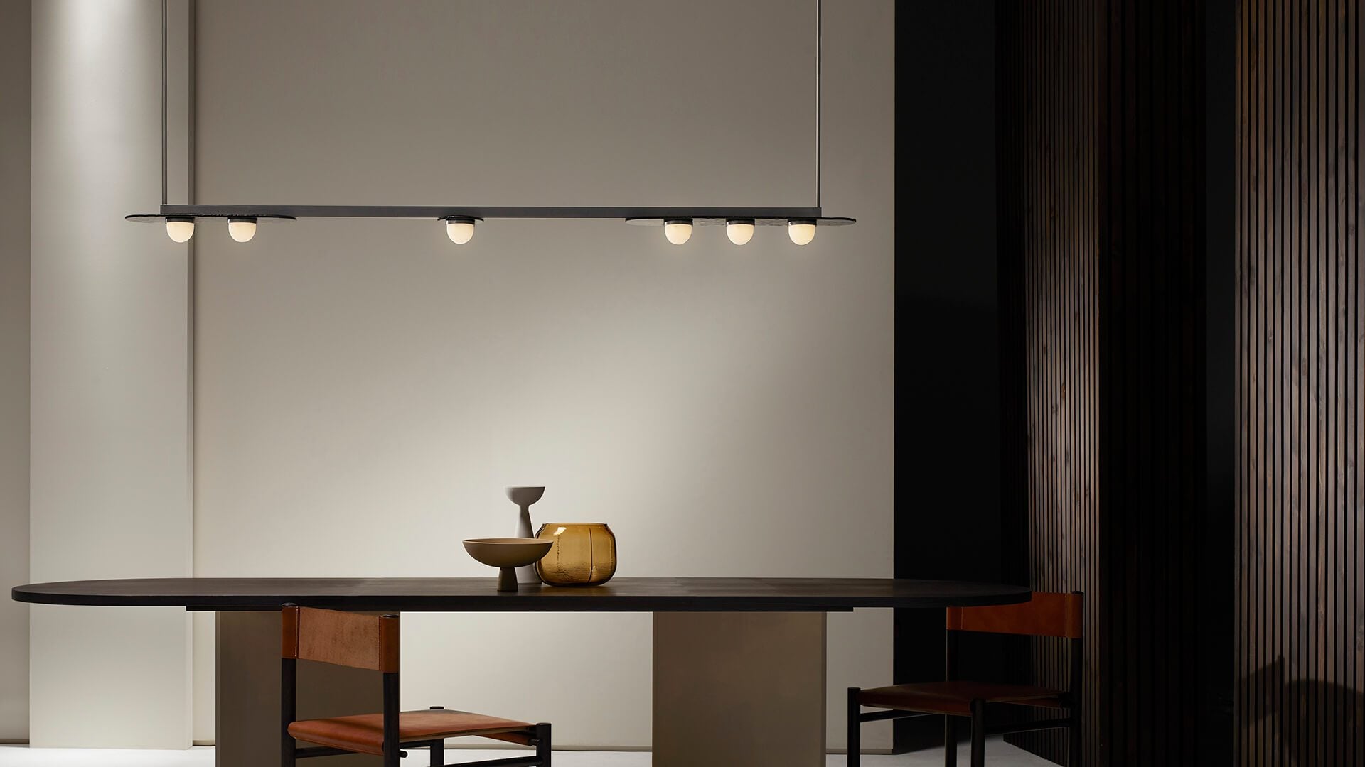CTO Lighting - Modulo Pendant Horizontal Light - Smoked Glass with Metal Framework - EB London