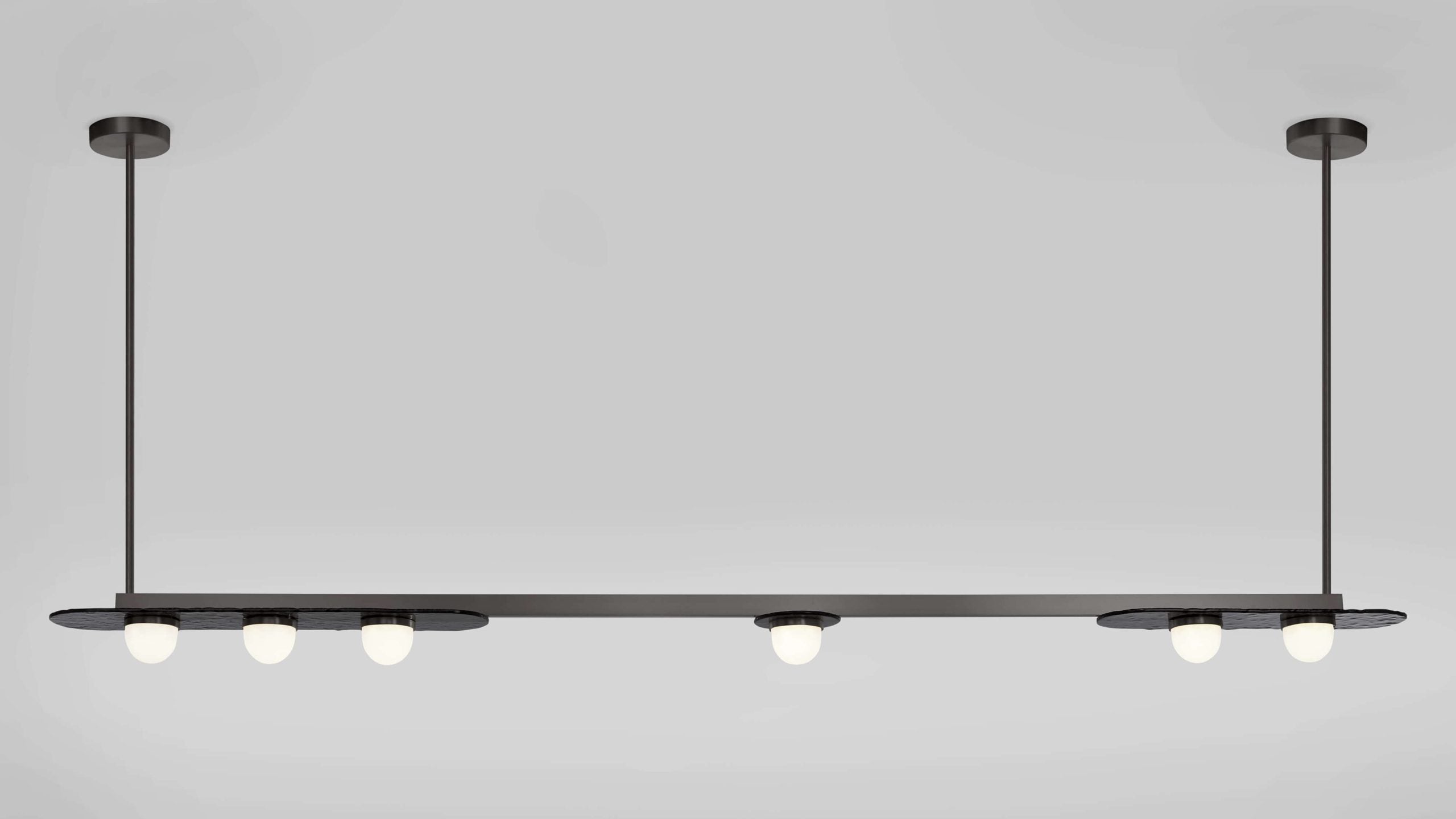 CTO Lighting - Modulo Pendant Horizontal Light - Smoked Glass with Metal Framework - EB London