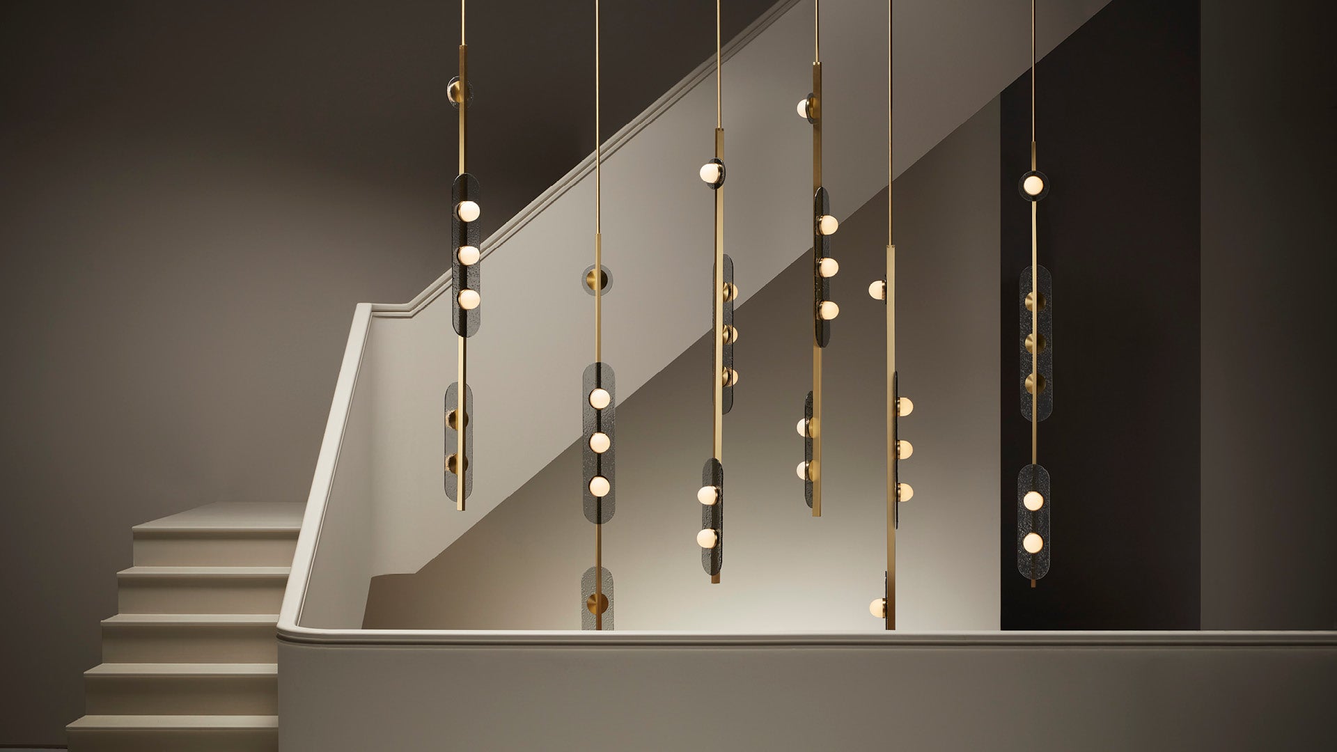 CTO Lighting - Modulo Pendant Vertical Light - Smoked Glass with Metal Framework - EB London