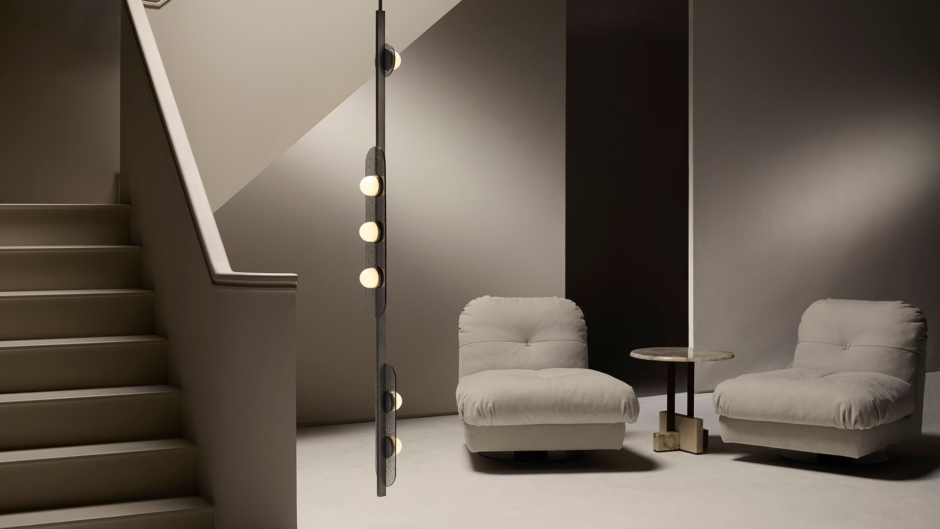 CTO Lighting - Modulo Pendant Vertical Light - Smoked Glass with Metal Framework - EB London