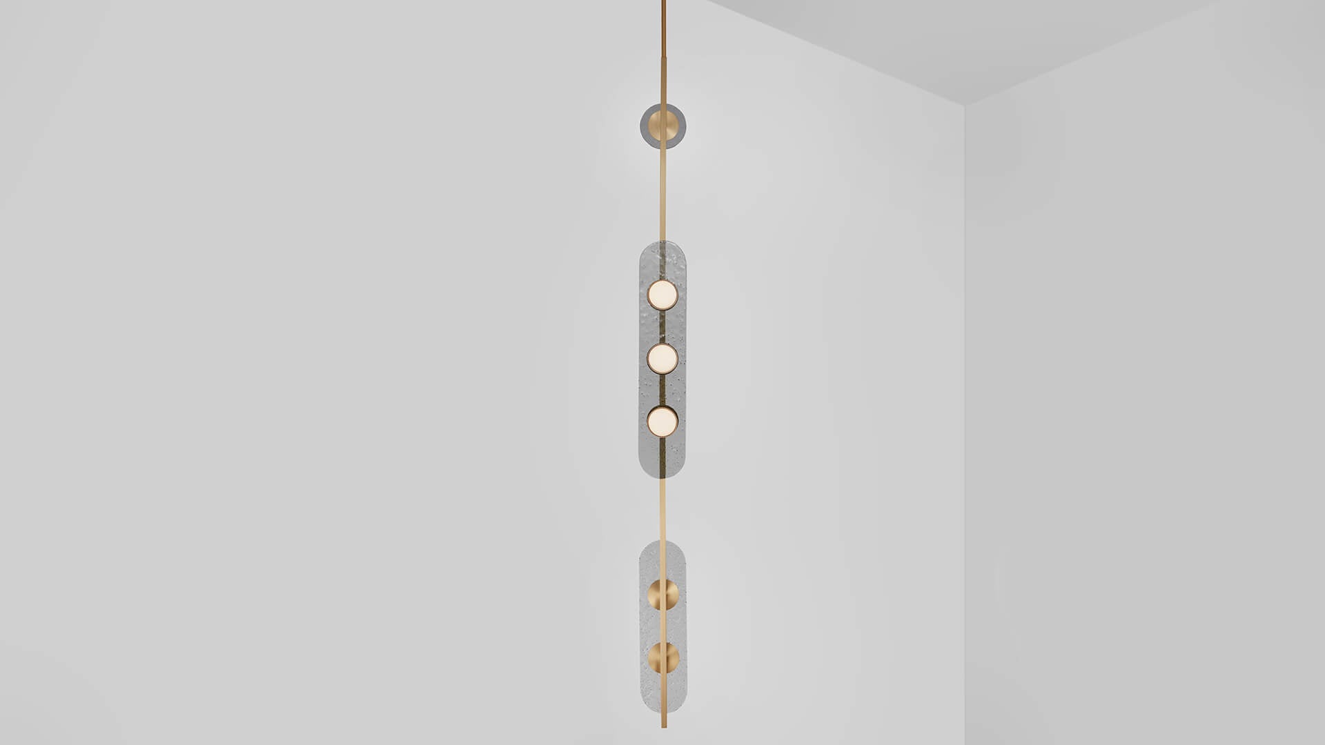 CTO Lighting - Modulo Pendant Vertical Light - Smoked Glass with Metal Framework - EB London