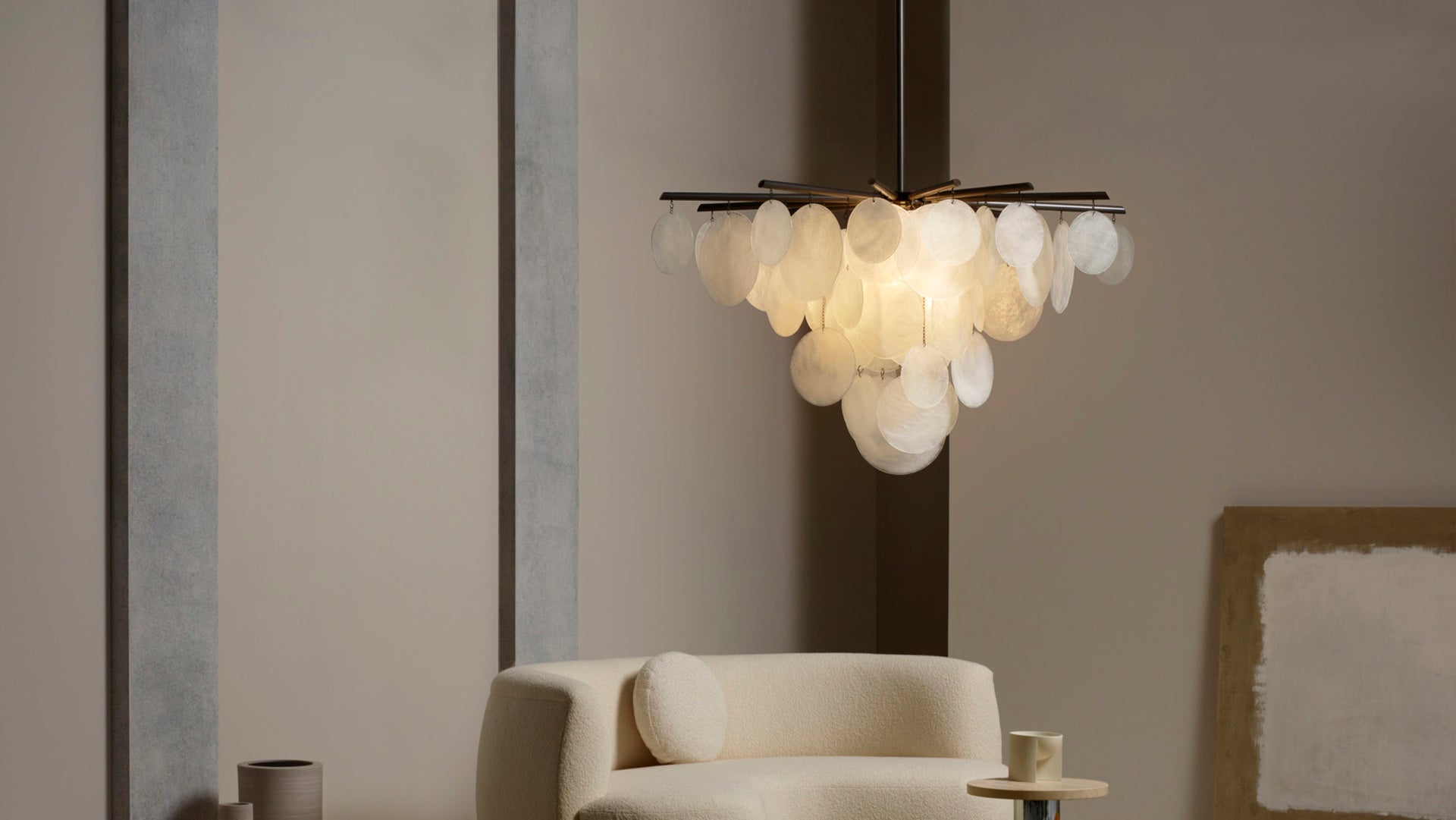 CTO Lighting - Nimbus Chandelier - Smoked Glass with Metal Framework - EB London