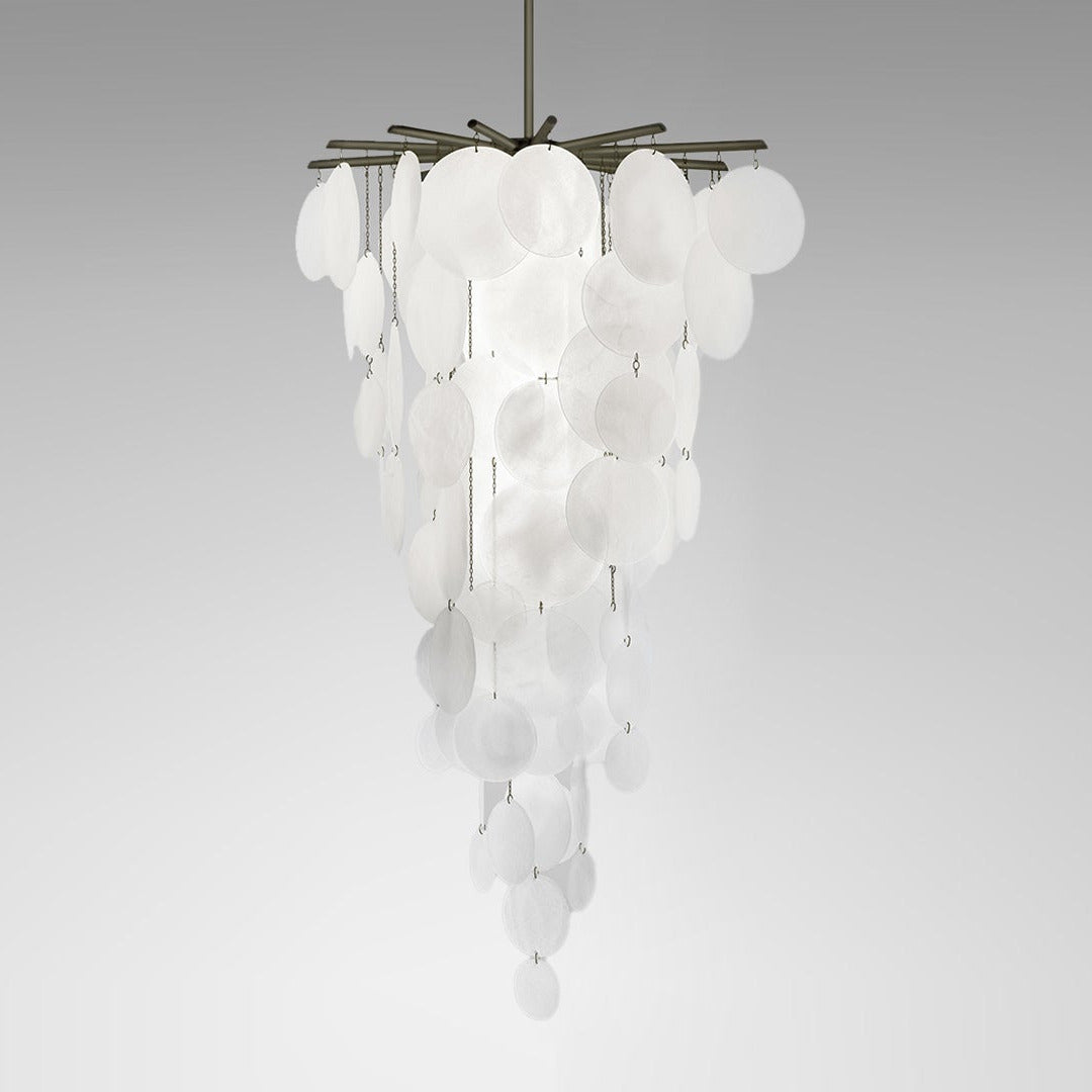 CTO Lighting - Nimbus Chandelier Cascade - Hand-formed Translucent Glass with Metal Work - EB London
