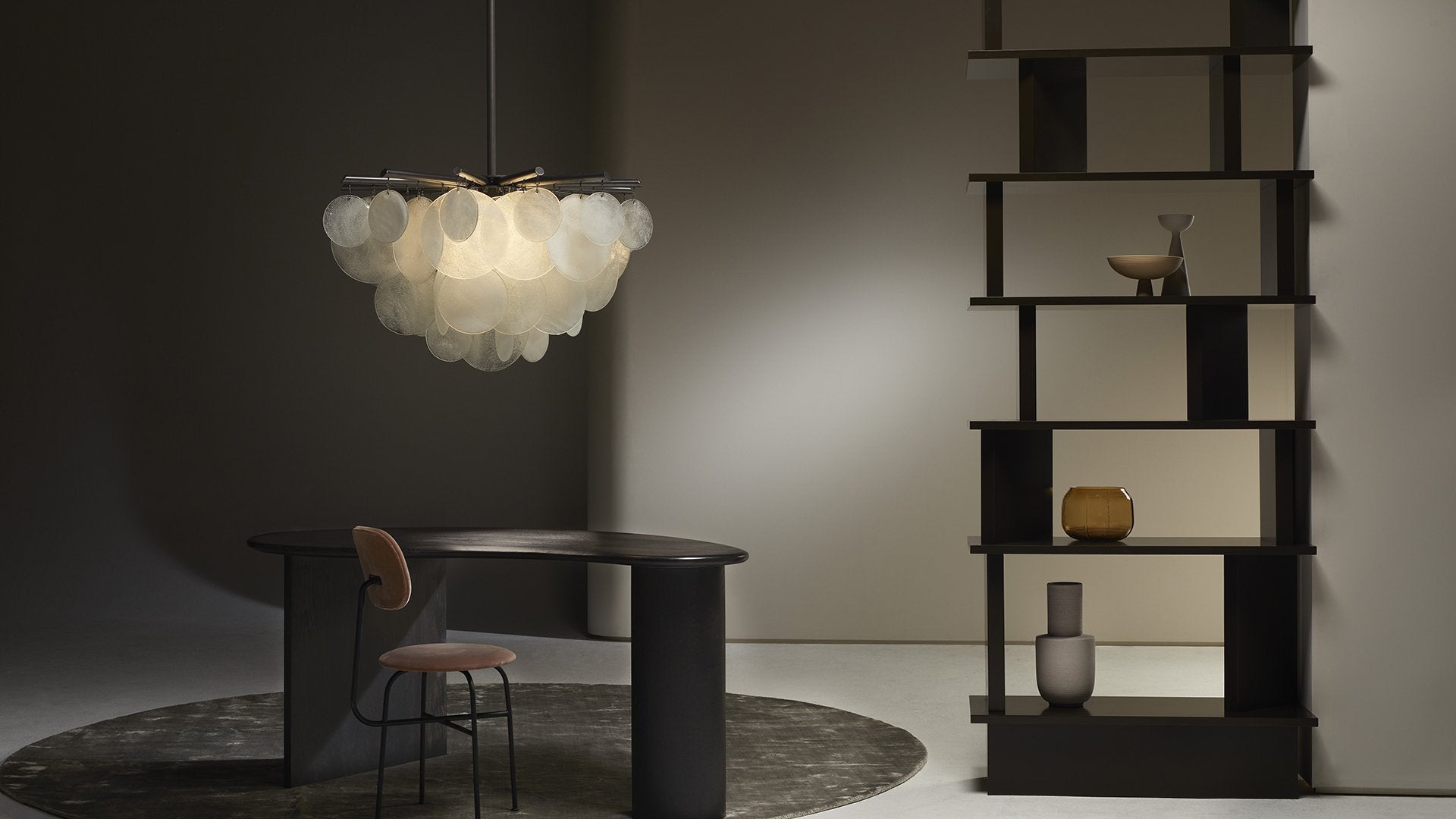 CTO Lighting - Nimbus Round Pendant Light - Hand-formed Translucent Glass with Metal Work - EB London