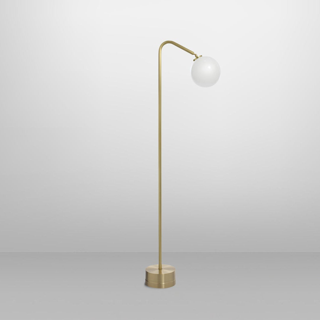 CTO Lighting - Oscar Floor Light - Opal Glass Shade With Metal detailing - EB London