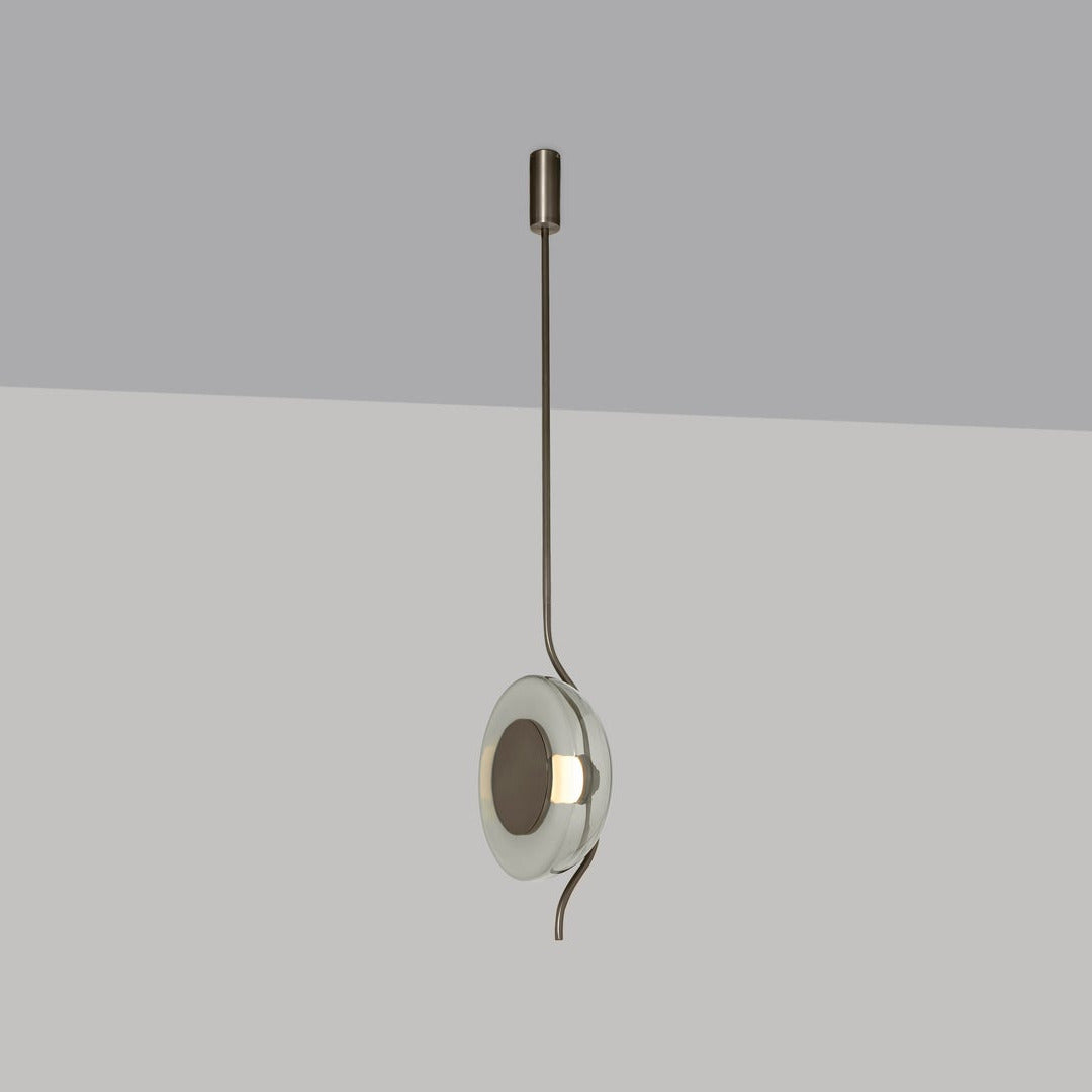 CTO Lighting - Pendulum Pendant Light - Hand-Blown Glass with Satin Brass and Bronze - EB London