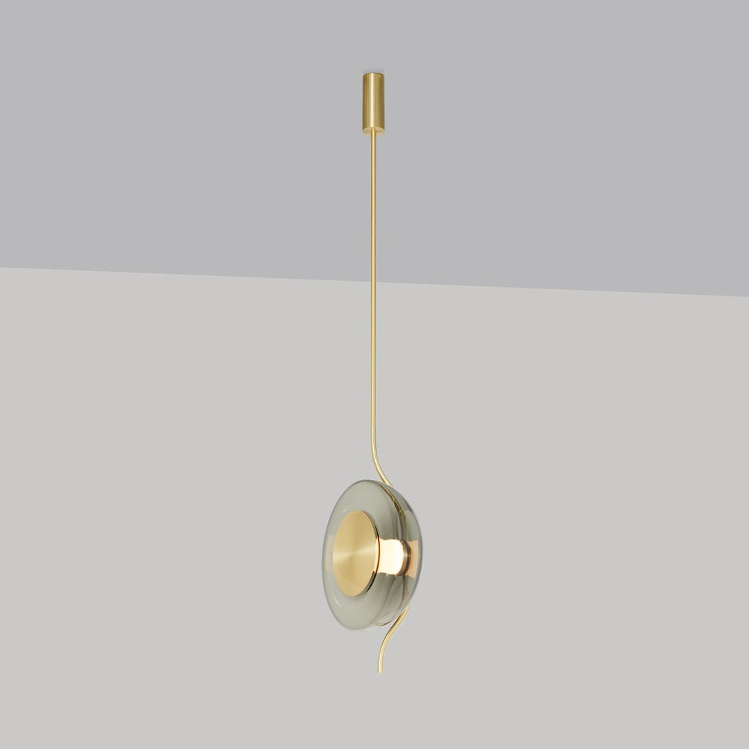 CTO Lighting - Pendulum Pendant Light - Hand-Blown Glass with Satin Brass and Bronze - EB London