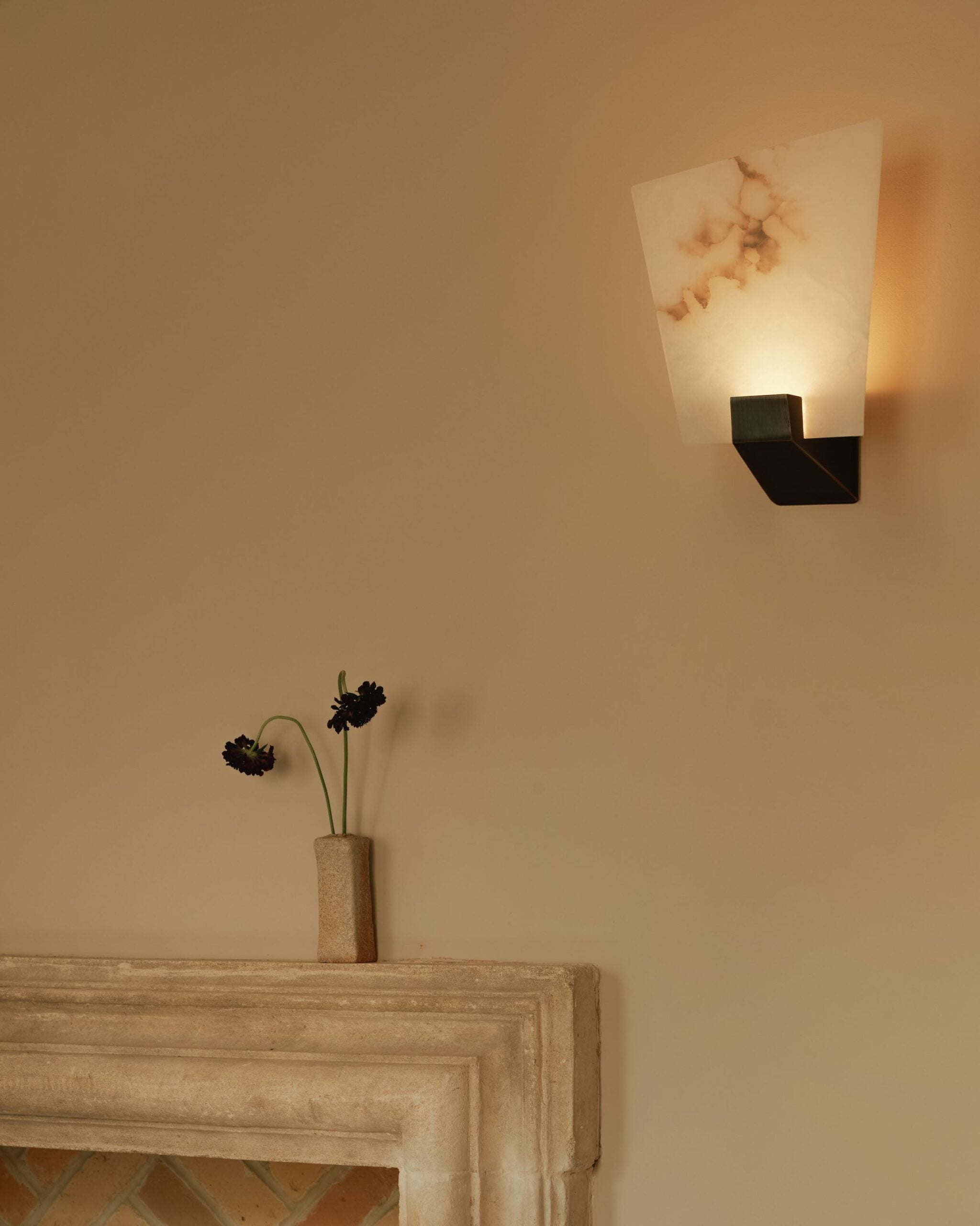 CTO Lighting - Relic Wall Light - Honed Alabaster with Metal Framework - EB London