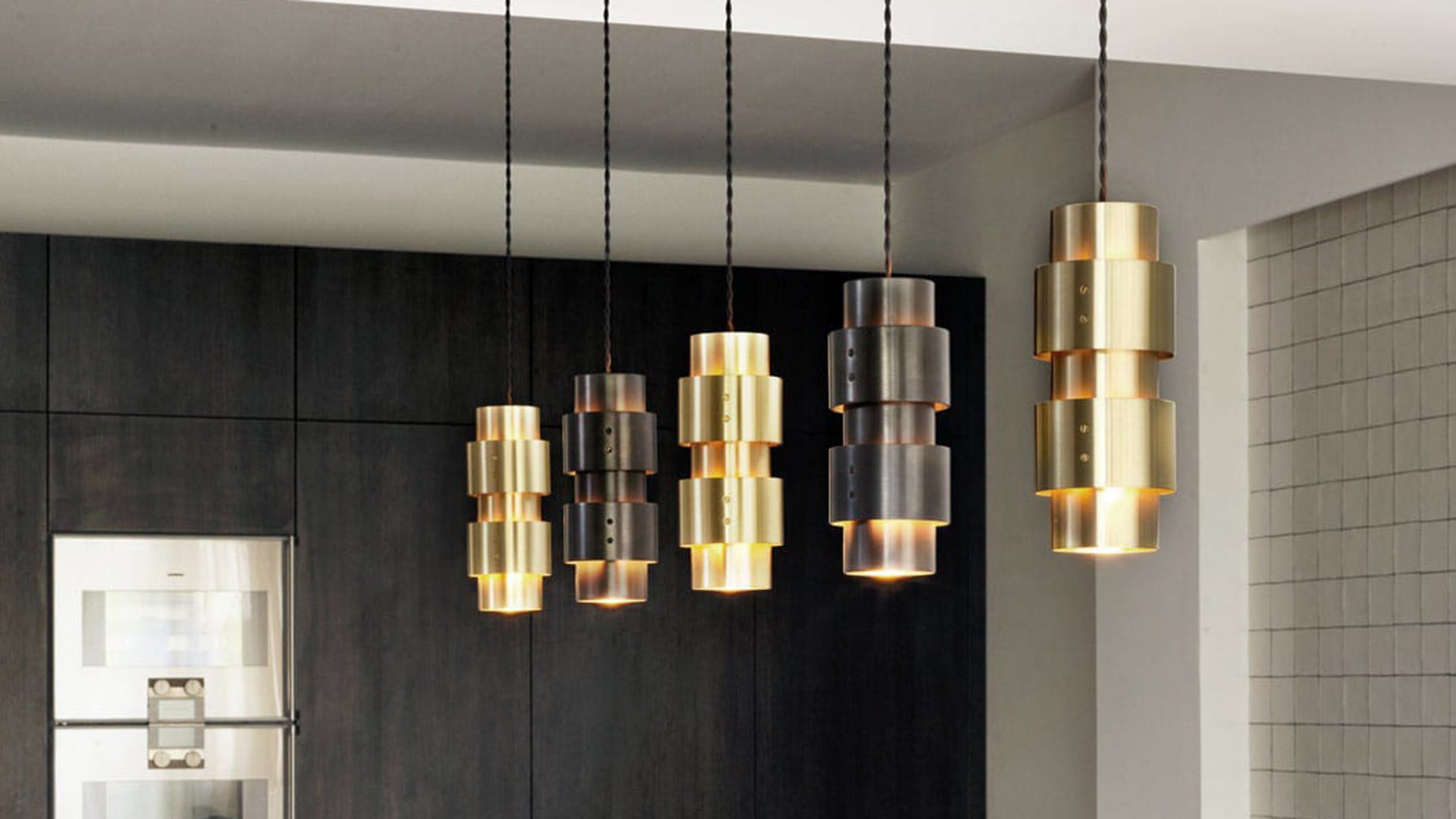 CTO Lighting - Ring Cluster Pendant Light - Satin Brass and Bronze - EB London