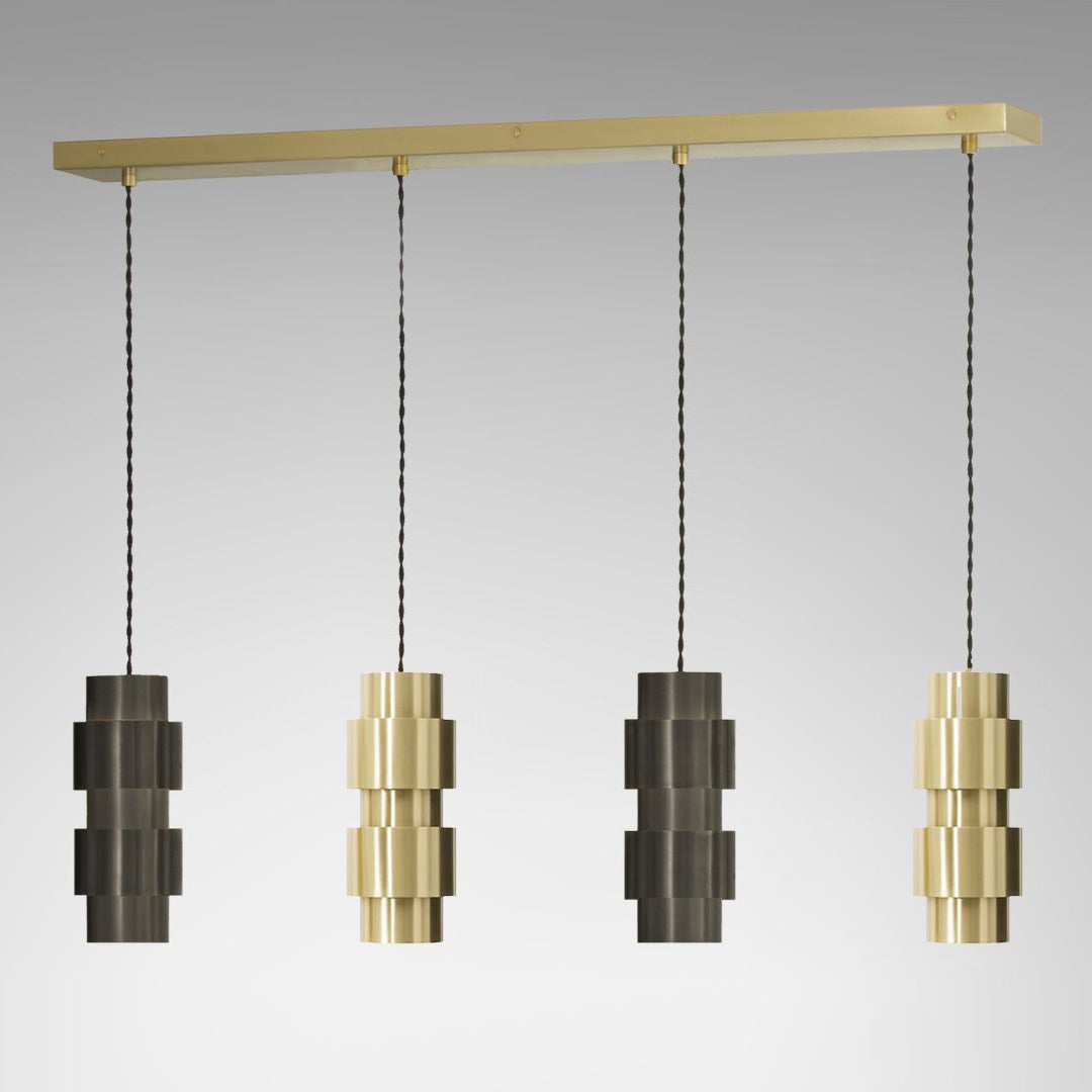 CTO Lighting - Ring Cluster Pendant Light - Satin Brass and Bronze - EB London