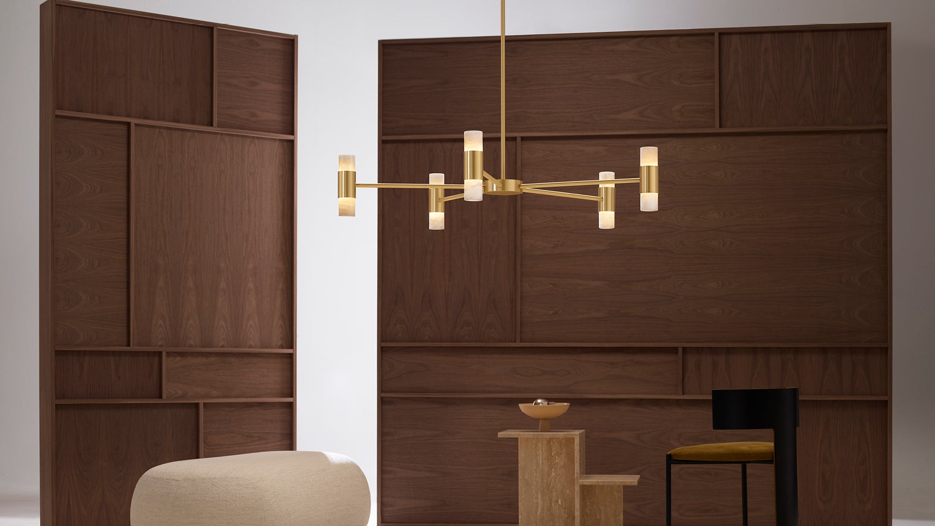 CTO Lighting - Roma Pendant Light - Alabaster with Bronze or Satin Brass - EB London