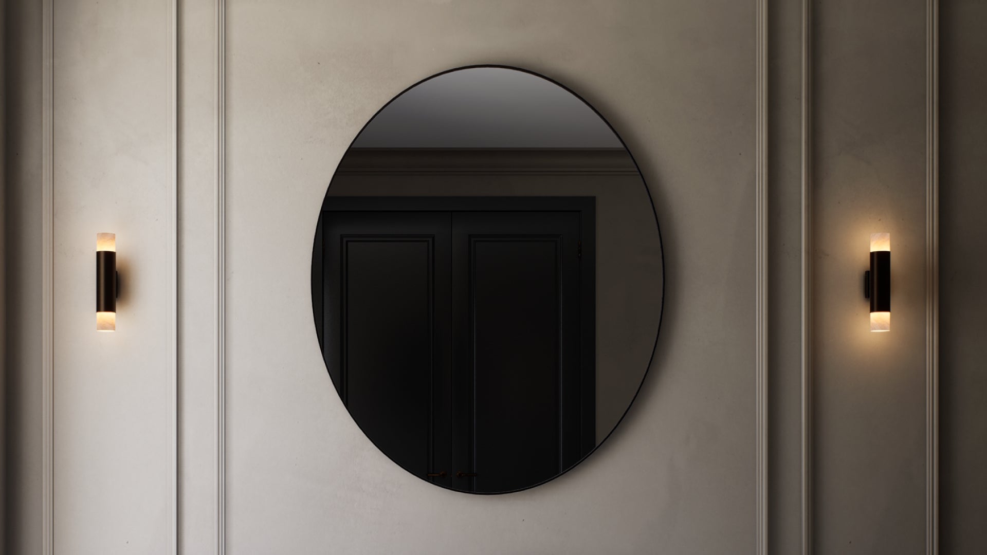 CTO Lighting - Roma Wall Tall Light - Honed Alabaster with Bronze and Satin Brass - EB London