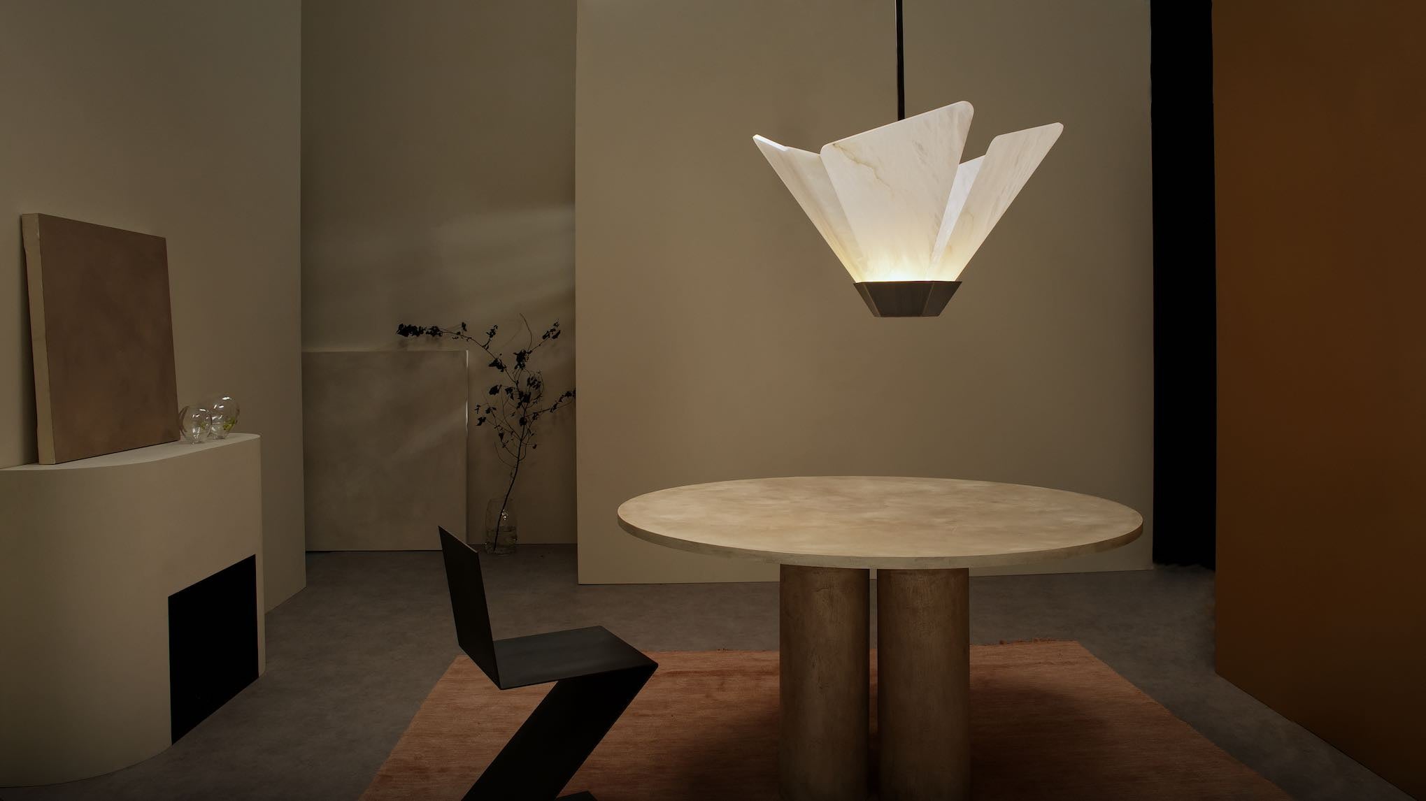 CTO Lighting - Shard Pendant Light - Honed Alabaster or Artisan Tinted Glass with Antique Bronze or Polished Nickel - EB London