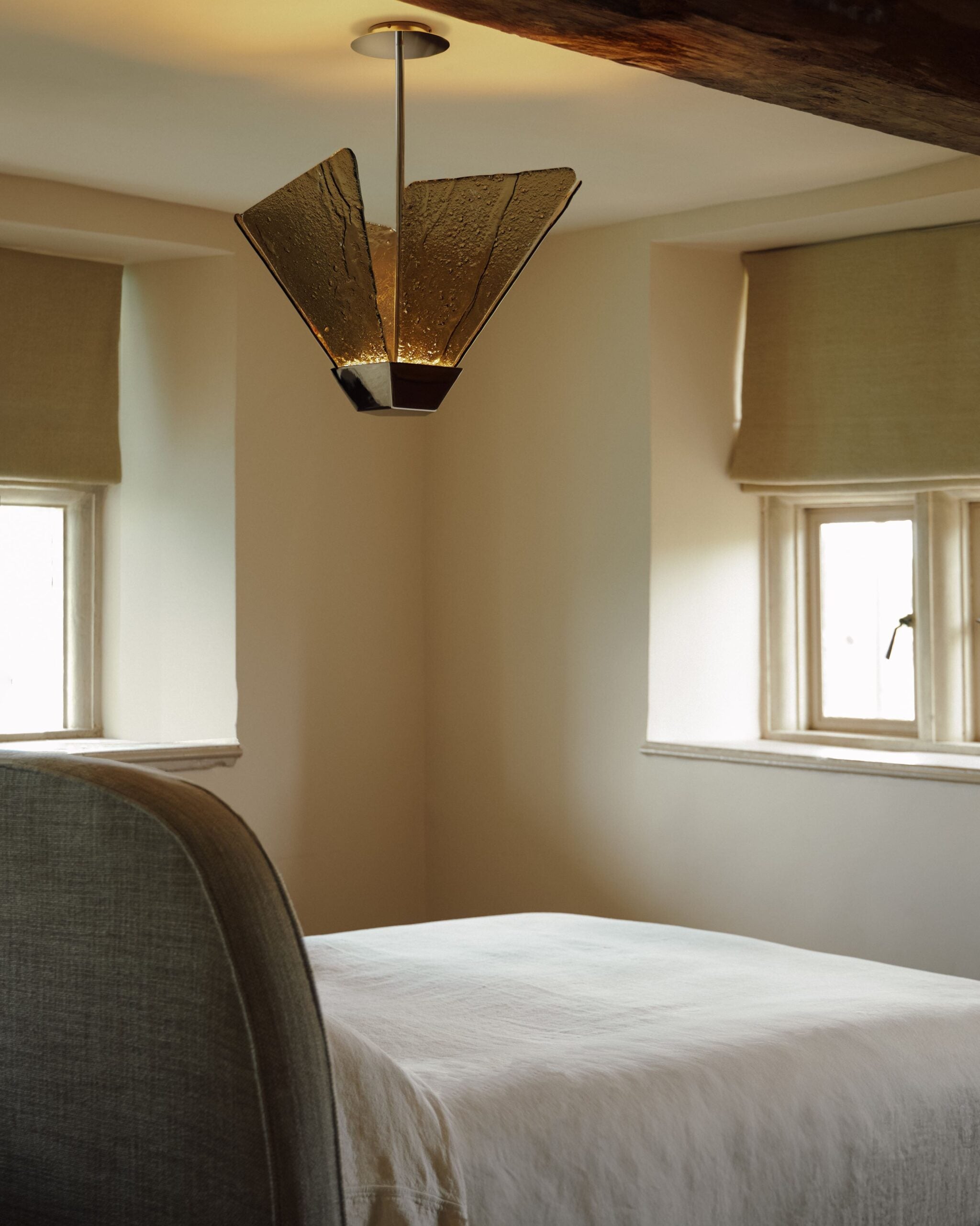 CTO Lighting - Shard Pendant Light - Honed Alabaster or Artisan Tinted Glass with Antique Bronze or Polished Nickel - EB London