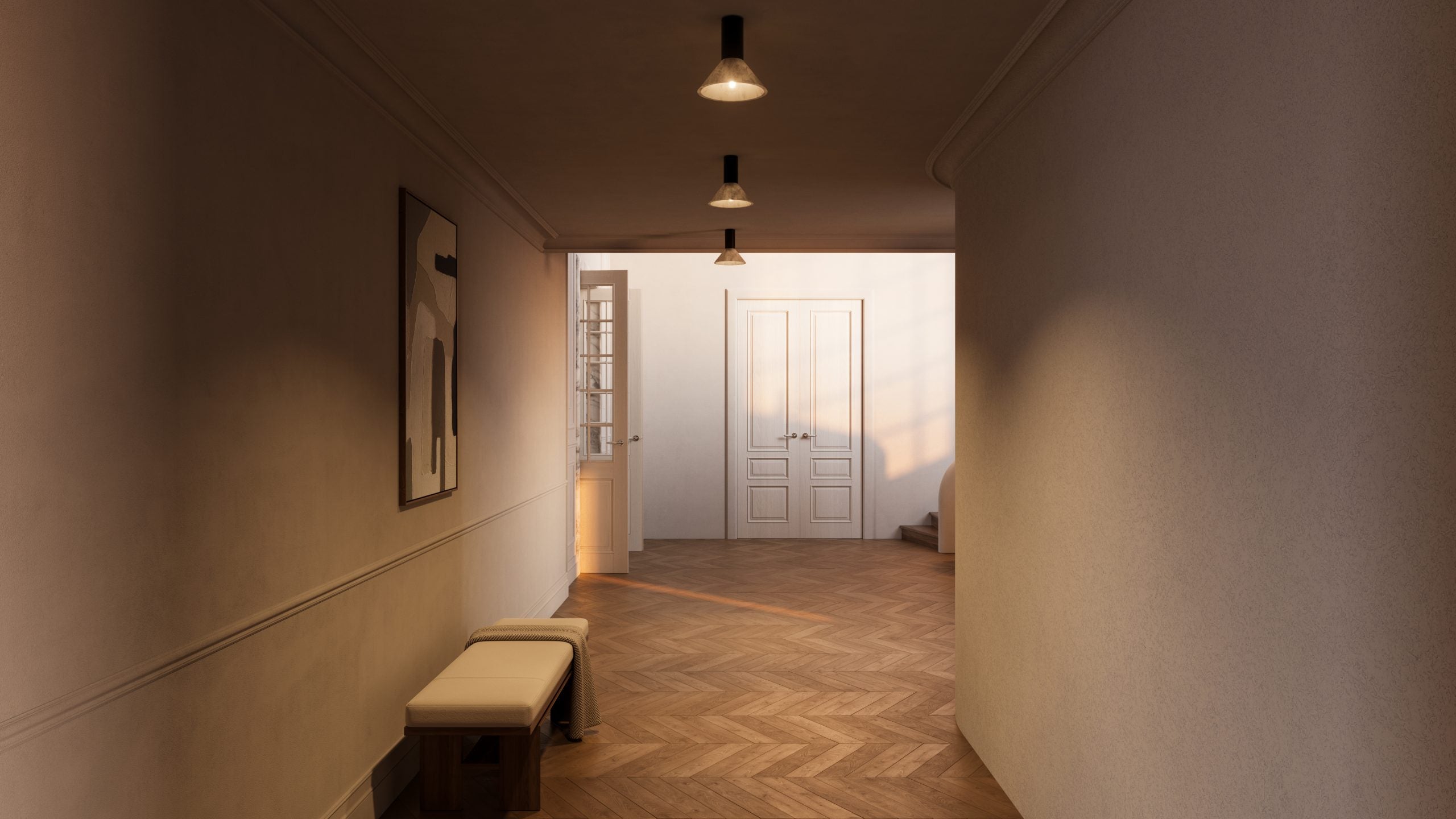 CTO Lighting - Torres Pendant Light - Alabaster Stone with Metal detailing - EB London