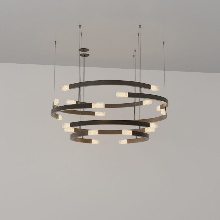 CTO Lighting - Trace Circular Halo Chandelier - Liquid Cast Glass with Bronze - EB London