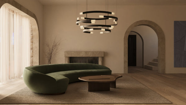 CTO Lighting - Trace Circular Halo Chandelier - Liquid Cast Glass with Bronze - EB London