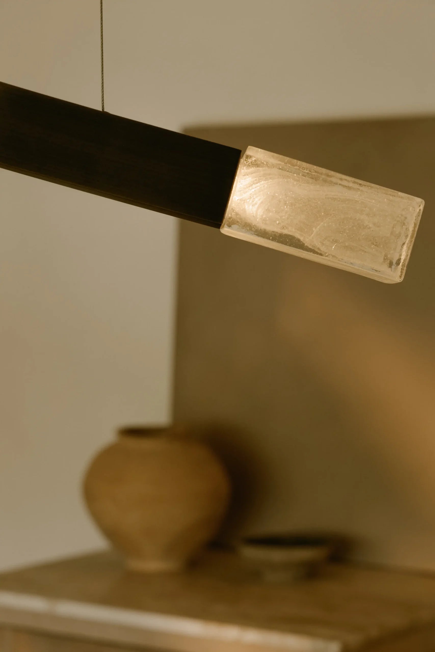 CTO Lighting - Trace Linear Chandelier - Liquid Cast Glass with Bronze - EB London