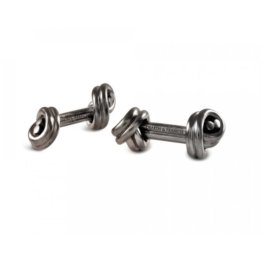 Dark Grey Double Knot Cufflinks - Deakin & Francis - EB London