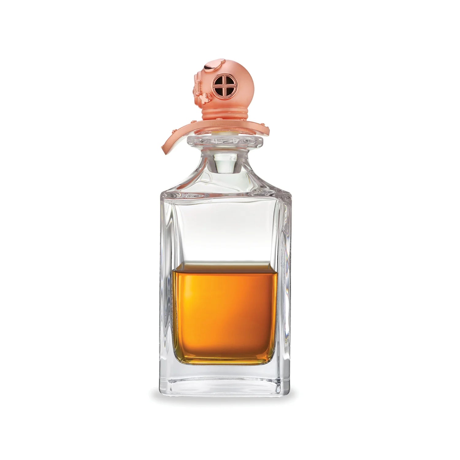 Diver helmet crystal decanter with rose gold stopper by Deakin & Francis at EB London