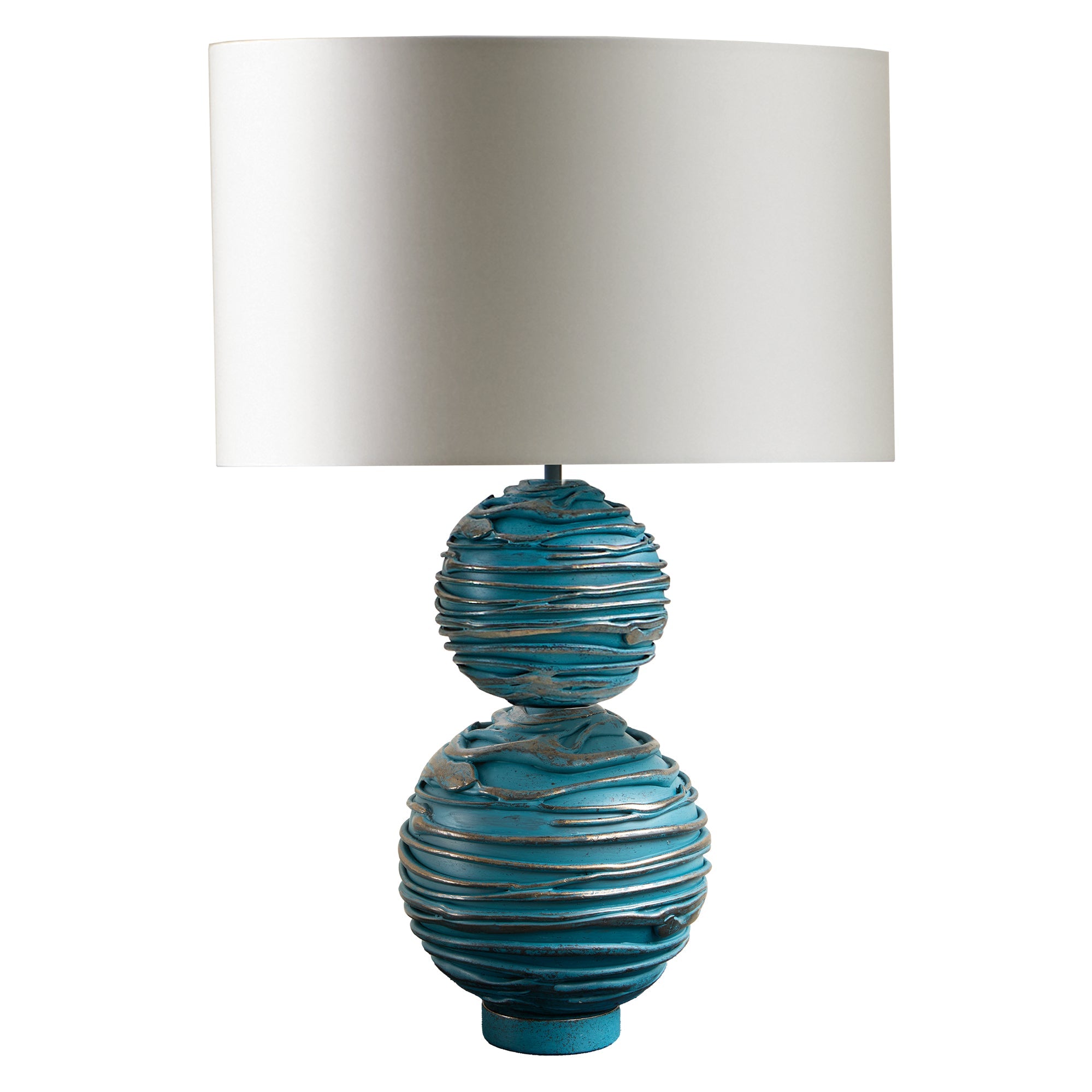 William Yeoward Elvaston Junior Table Lamp in Dark Lagoon luxury table lamp - EB London product image 1