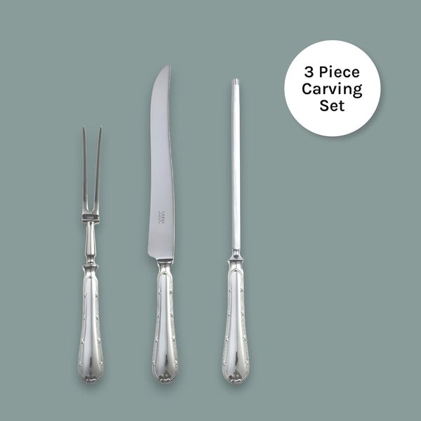 English Reed & Ribbon Carving Set - Carrs Silver - EB London