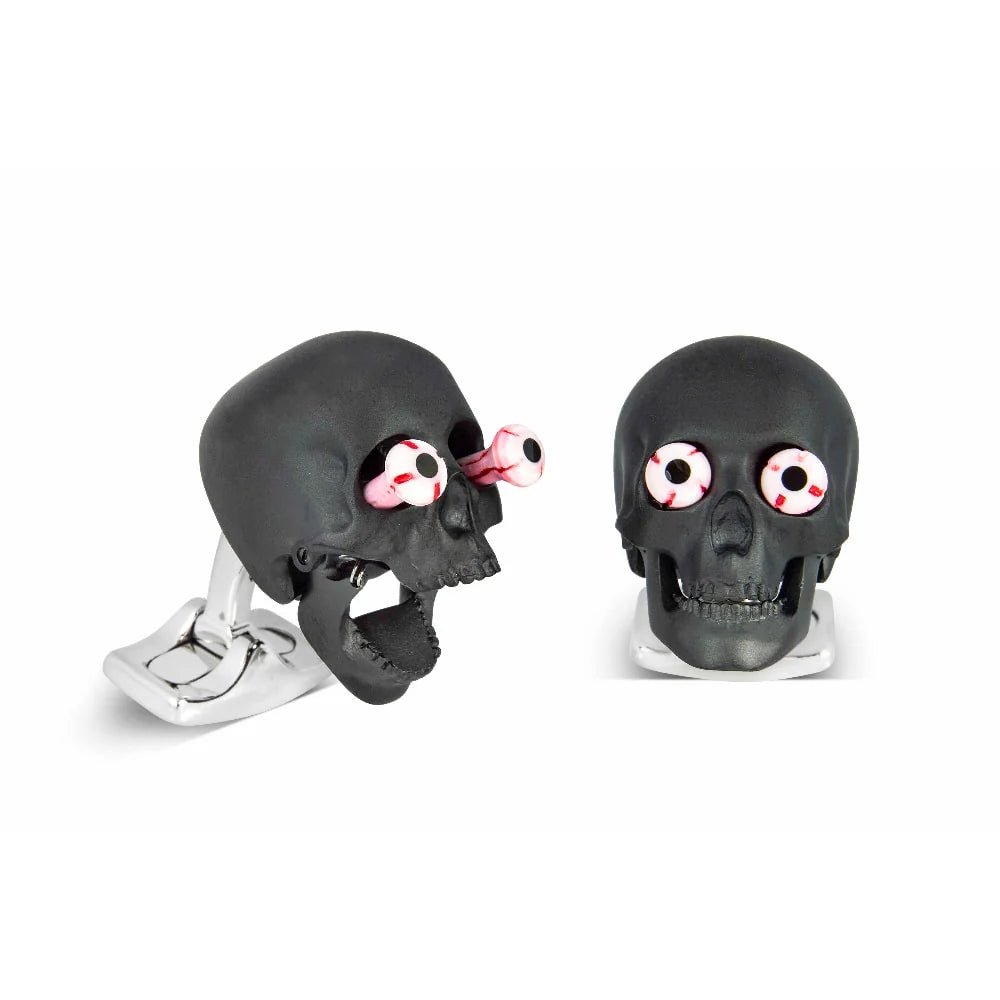Eye Popping Skull Cufflinks In Matte Black – Deakin & Francis - EB London