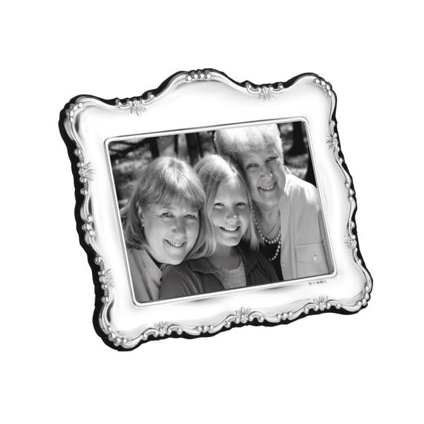 Floral Edge Sterling Silver Photo Frame With Grey Velvet Back - Carrs Silver - EB London