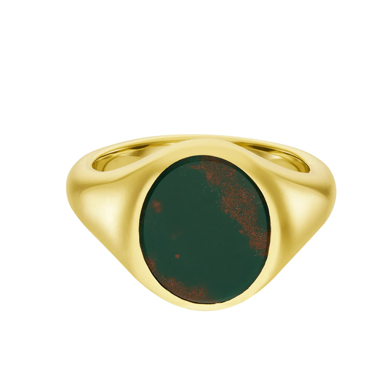 9ct or 18ct yellow gold bloodstone signet ring 12x10mm by Deakin & Francis at EB London