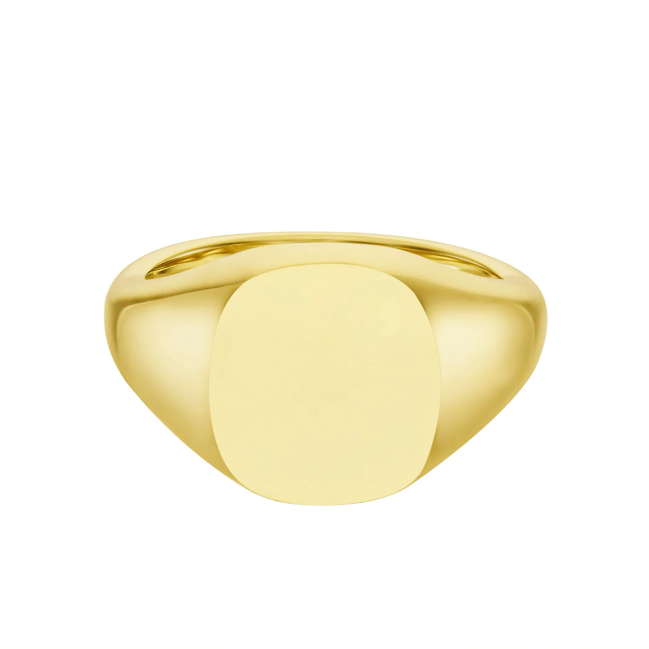 9ct yellow gold cushion signet ring 14x13mm by Deakin & Francis at EB London