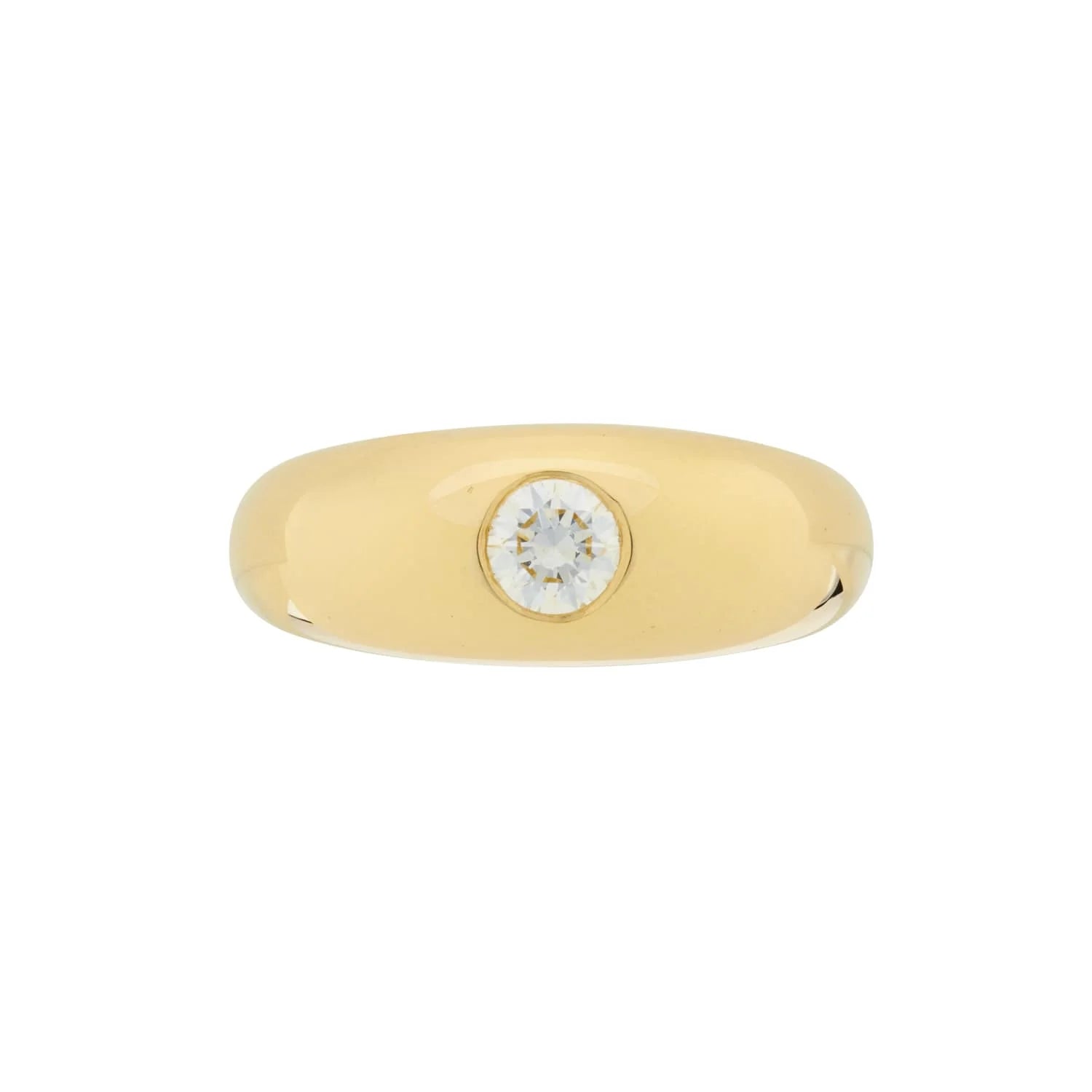 18ct yellow gold gypsy ring with 0.30ct brilliant cut diamond centre by Deakin & Francis at EB London