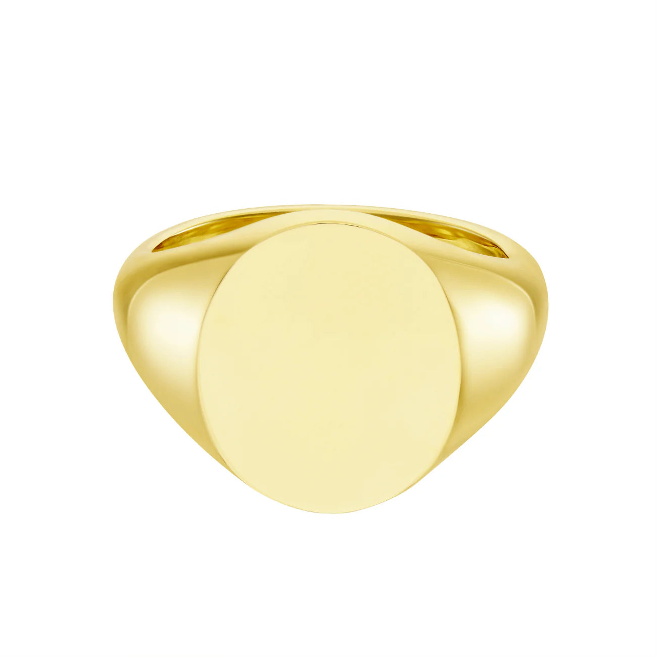 9ct yellow gold oval signet ring 15.5x13.5mm by Deakin & Francis at EB London