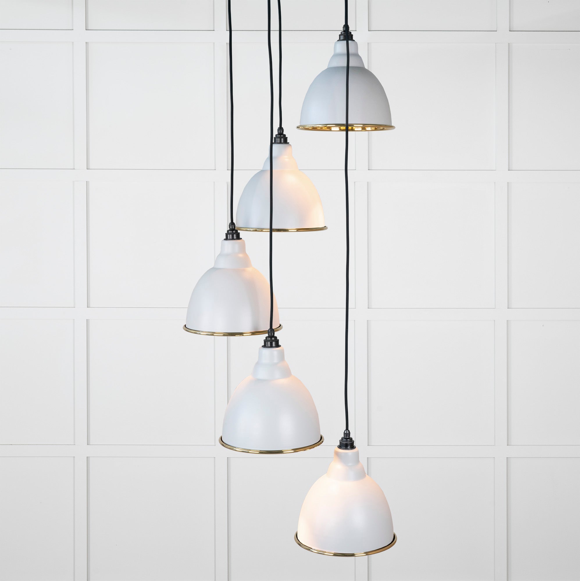 Hammered Brass Brindley Cluster Pendant |Birch - From the Anvil - EB London