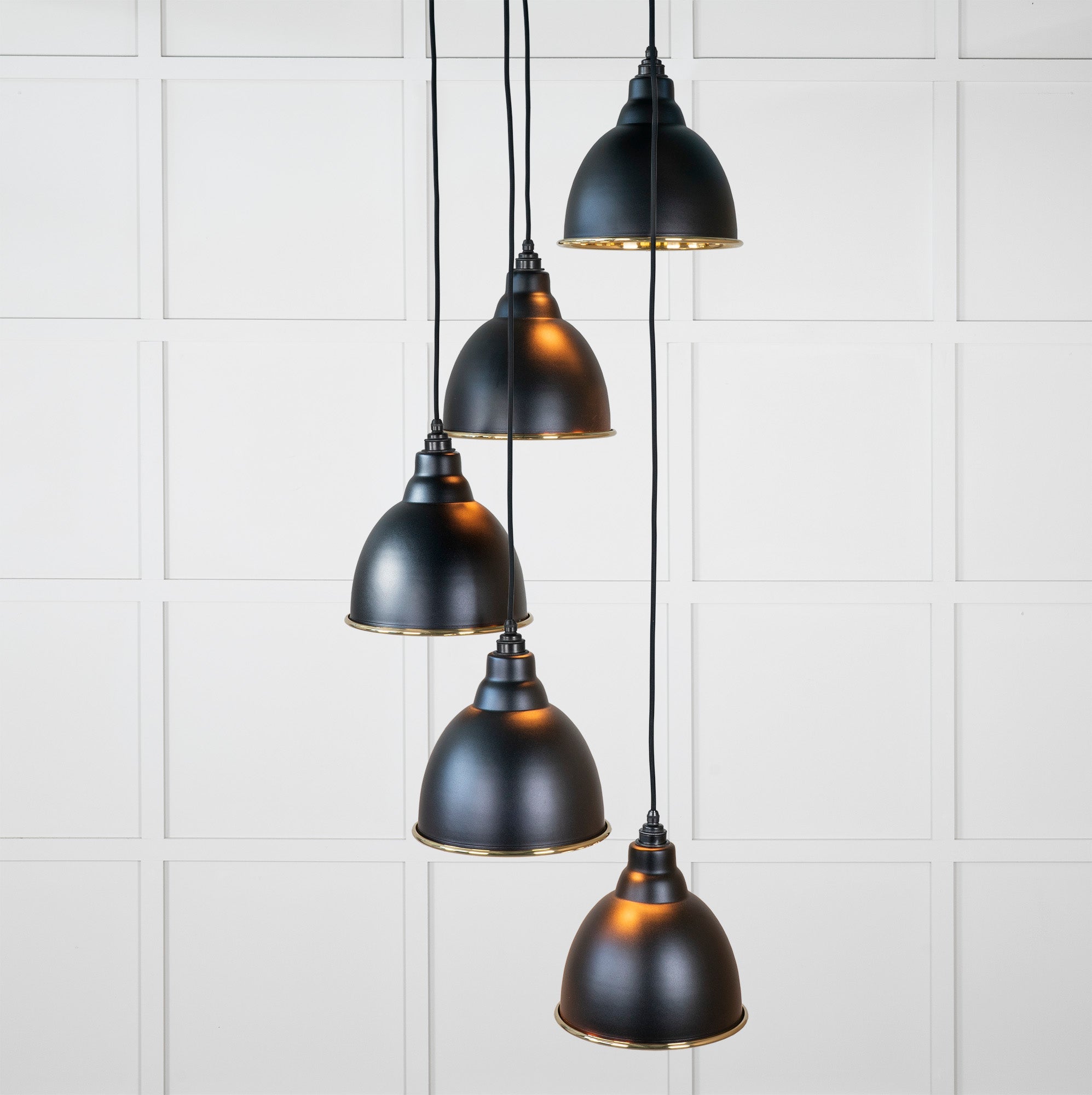 Hammered Brass Brindley Cluster Pendant | Elan Black - From the Anvil - EB London