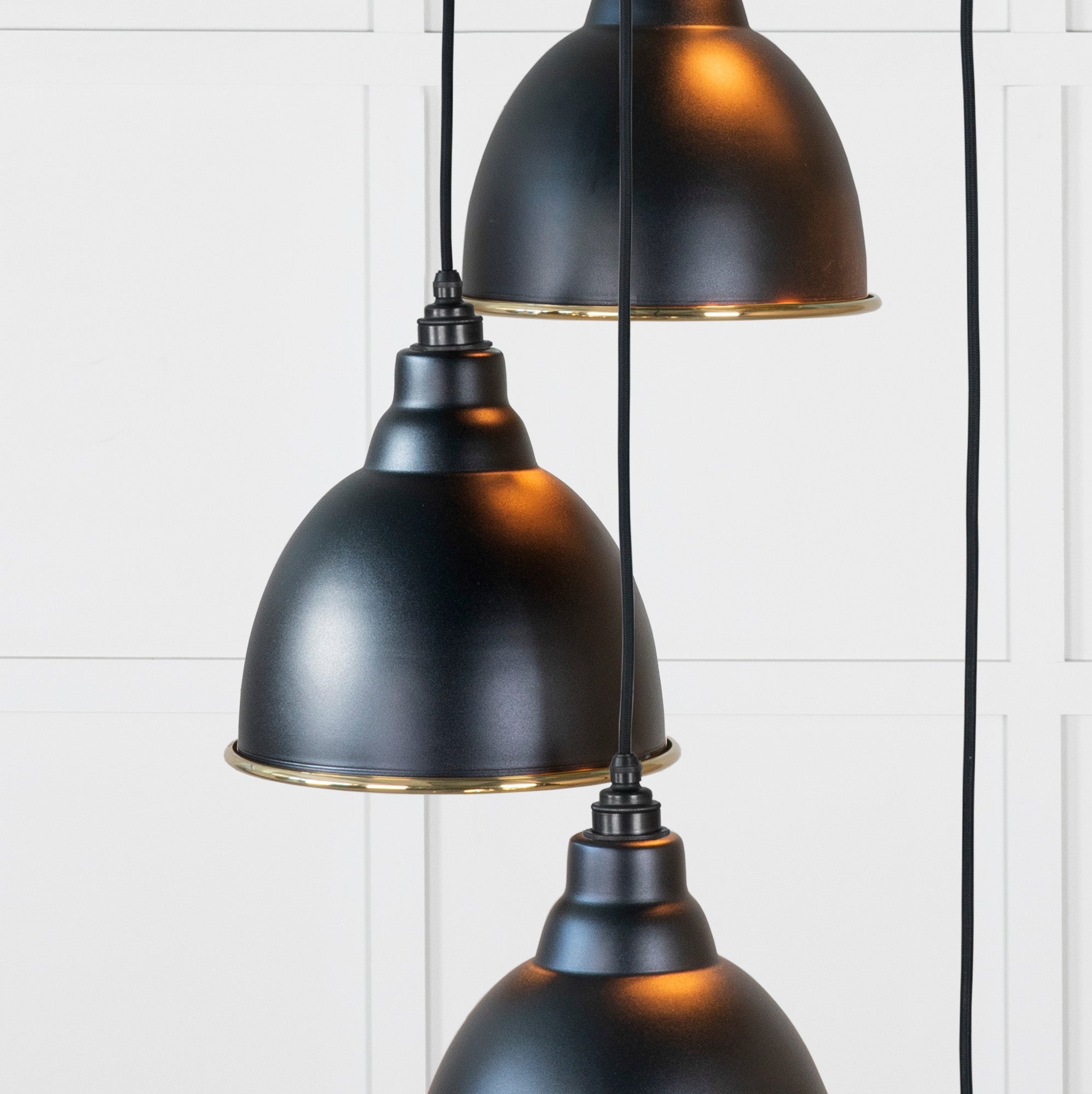 Hammered Brass Brindley Cluster Pendant | Elan Black - From the Anvil - EB London