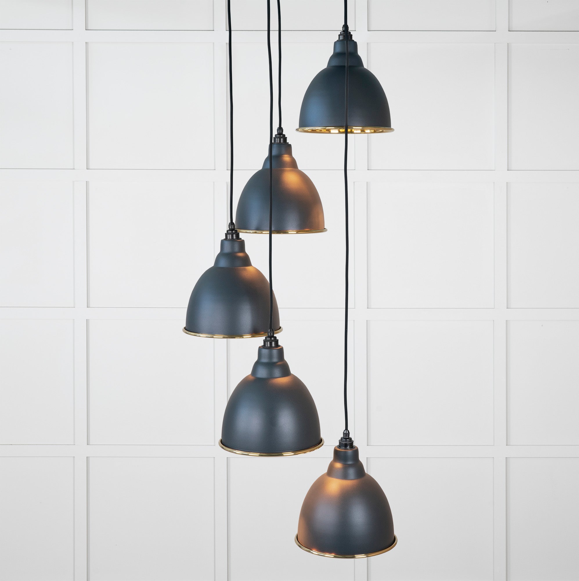 Hammered Brass Brindley Cluster Pendant |Soot - From the Anvil - EB London