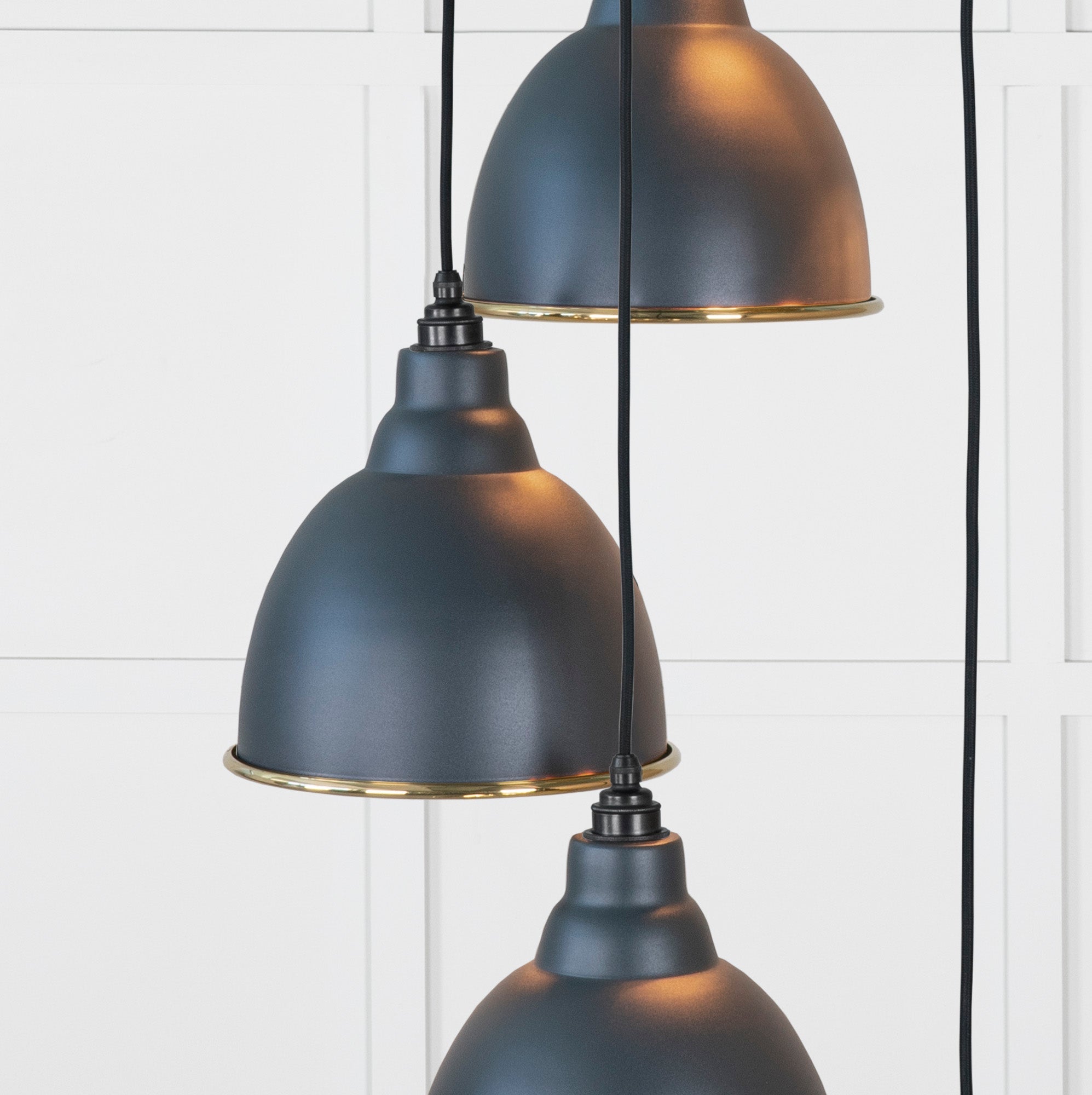 Hammered Brass Brindley Cluster Pendant |Soot - From the Anvil - EB London