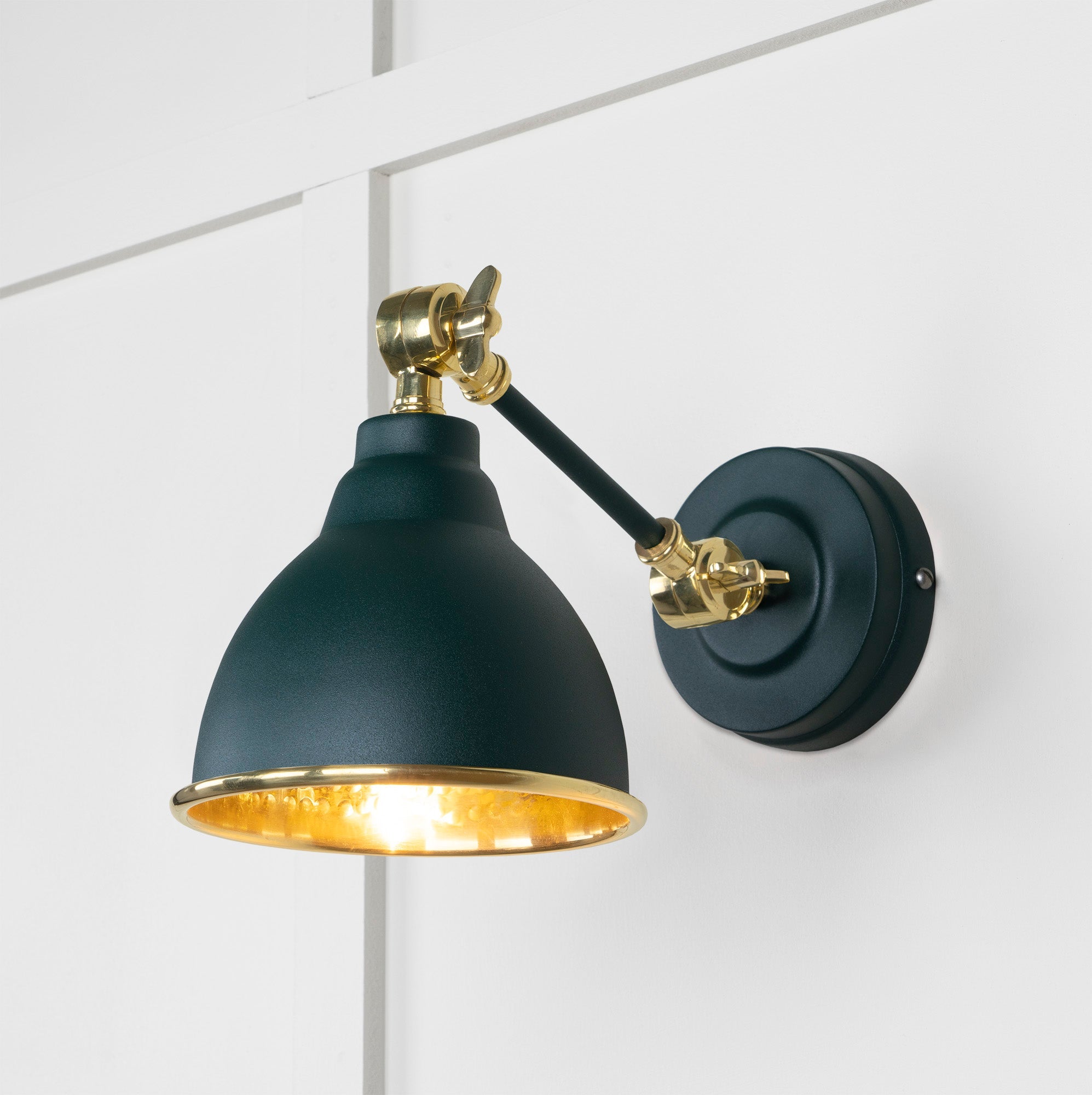 Hammered Brass Brindley Wall Light | Hammered Brass Dingle - From the Anvil - EB London