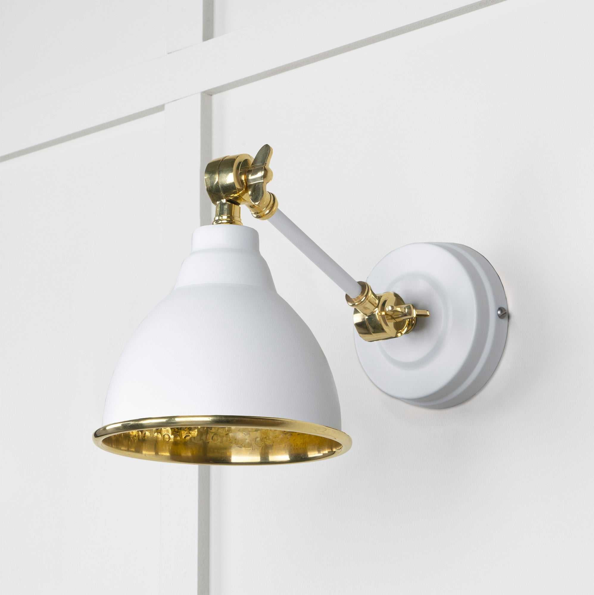 Hammered Brass Brindley Wall Light | Hammered Brass Flock - From the Anvil - EB London