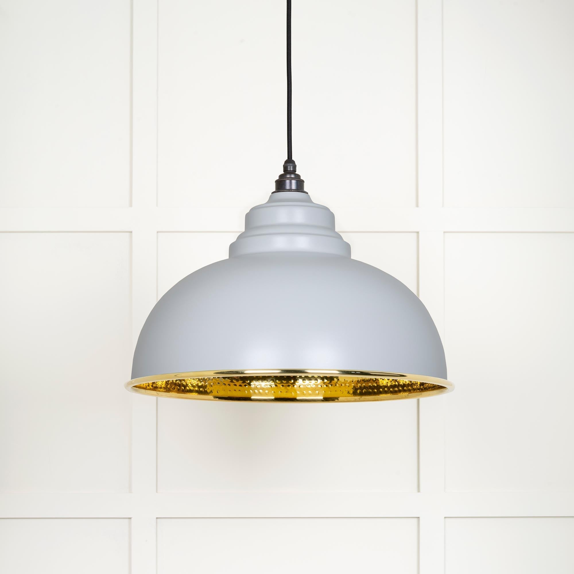 Hammered Brass Harborne Pendant | Birch - From The Anvil - EB London