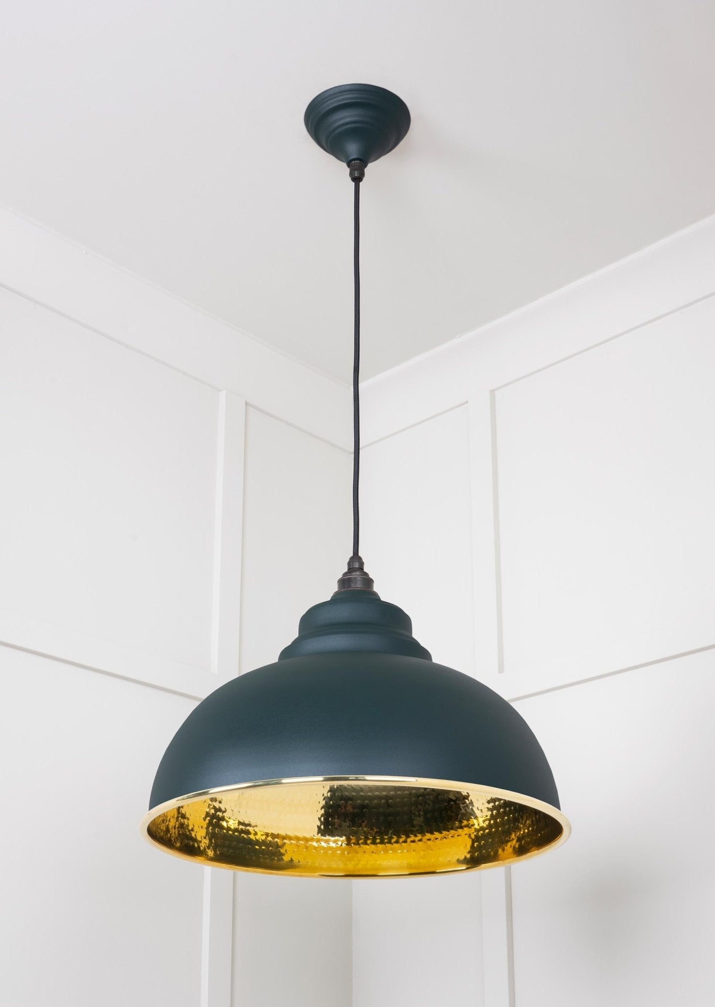 Hammered Brass Harborne Pendant | Dingle - From The Anvil - EB London