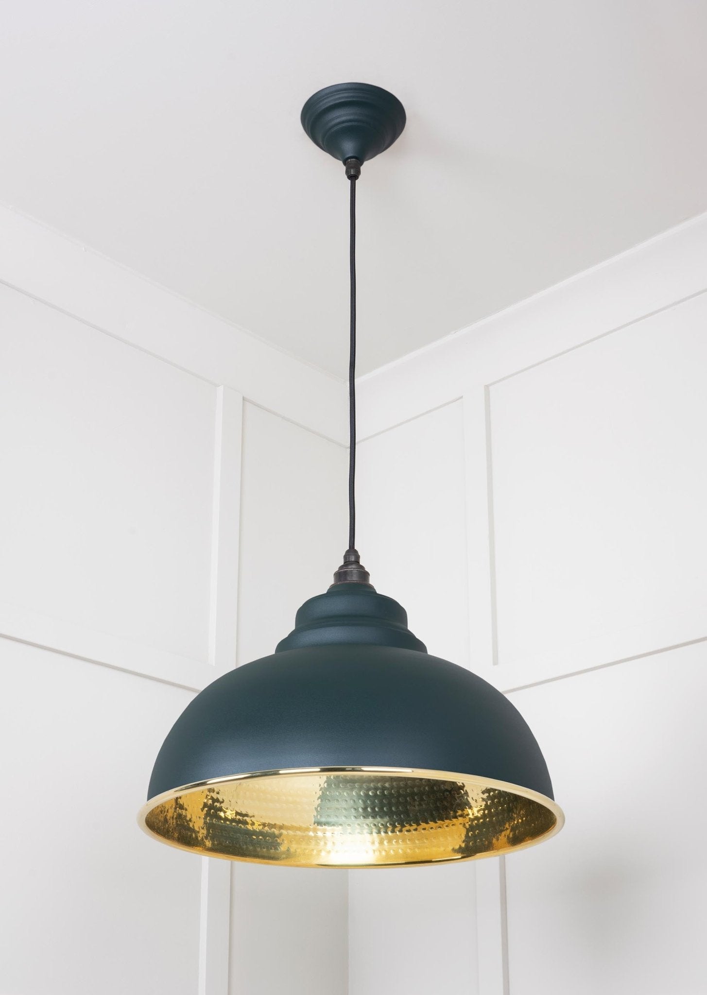 Hammered Brass Harborne Pendant | Dingle - From The Anvil - EB London