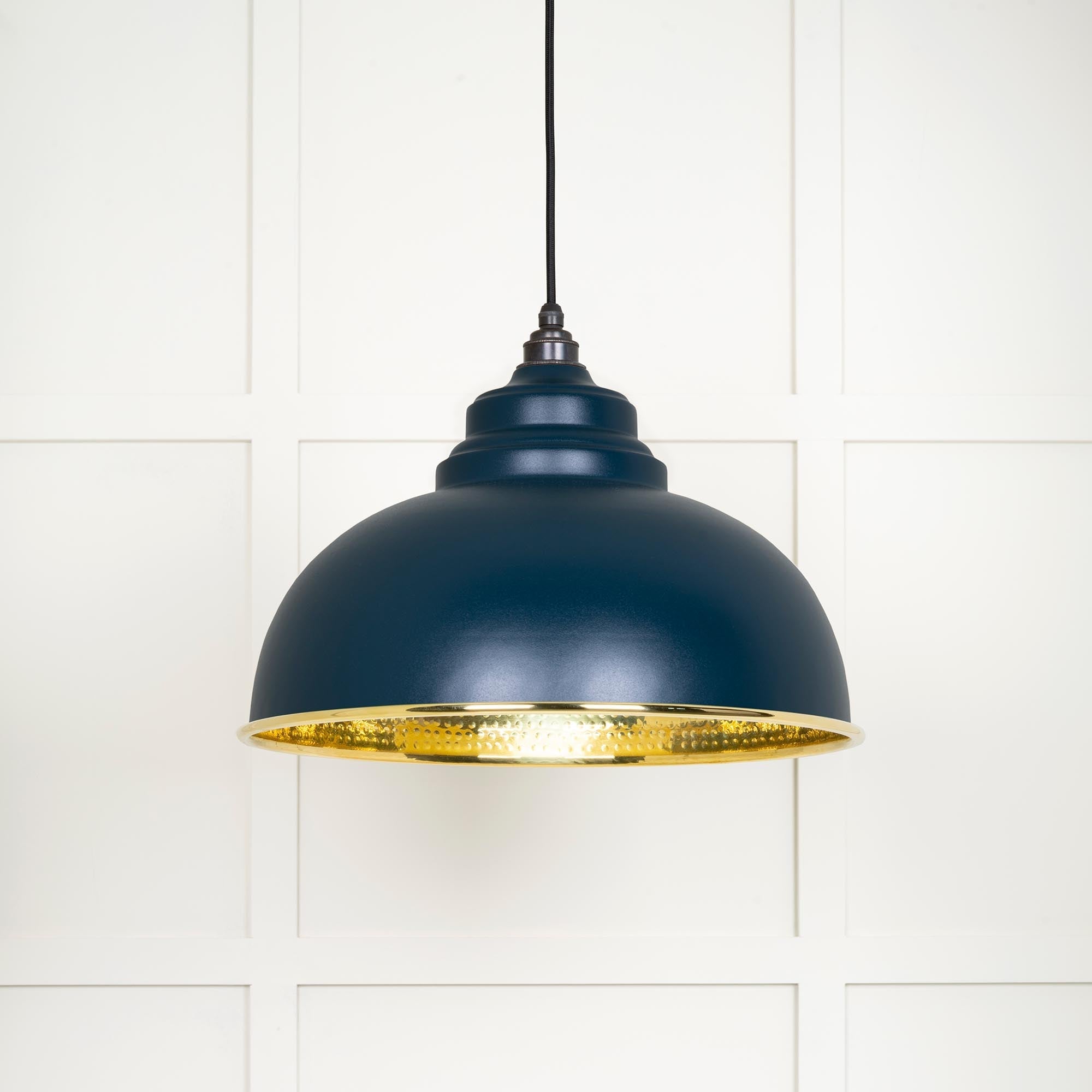 Hammered Brass Harborne Pendant | Dusk - From The Anvil - EB London